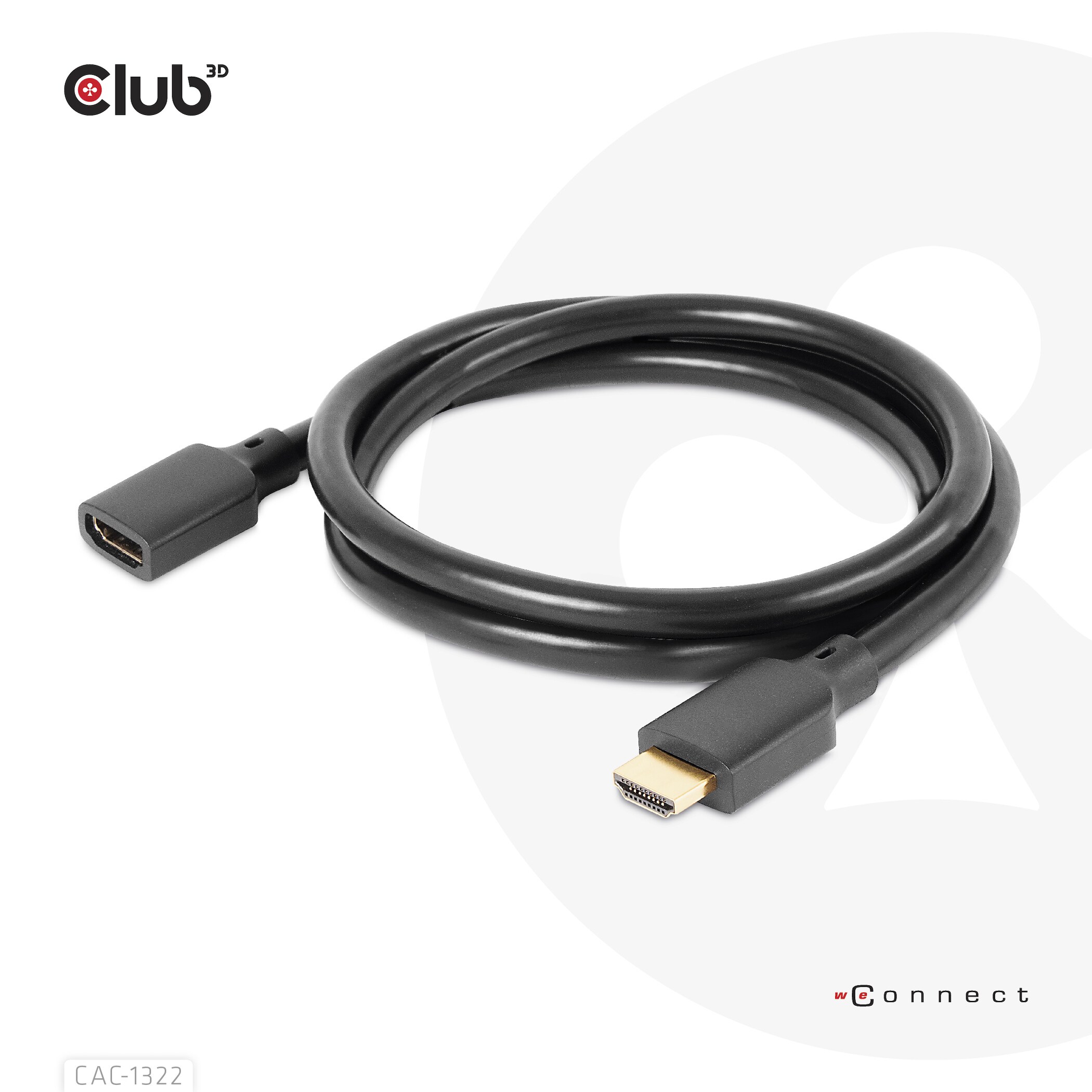 Club 3D Ultra High Speed HDMI Verlängerungskabel 4K120Hz 8K/60Hz St./B. 1m 30AWG