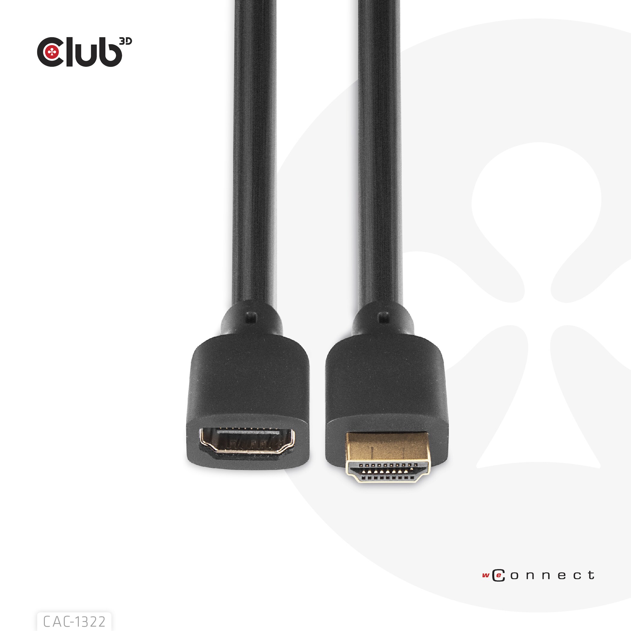 Club 3D Ultra High Speed HDMI Verlängerungskabel 4K120Hz 8K/60Hz St./B. 1m 30AWG