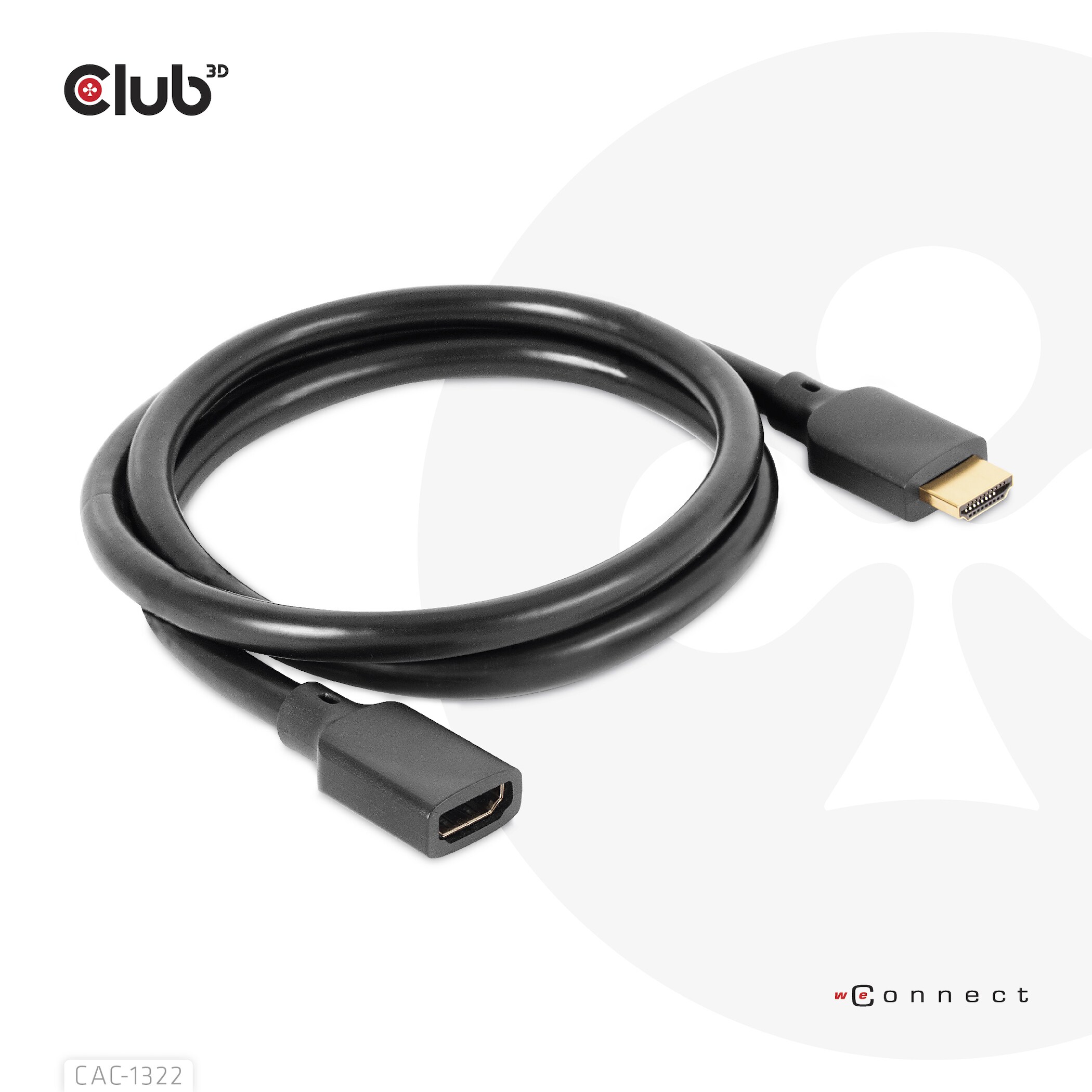 Club 3D Ultra High Speed HDMI Verlängerungskabel 4K120Hz 8K/60Hz St./B. 1m 30AWG