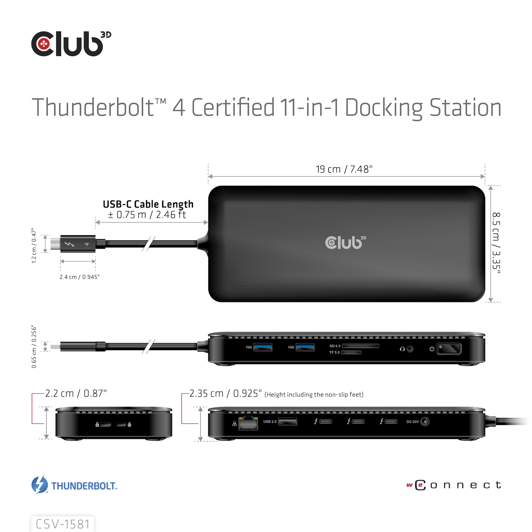 Club 3D Thunderbolt 4 Zertifizierte 11-in-1-Docking-Station