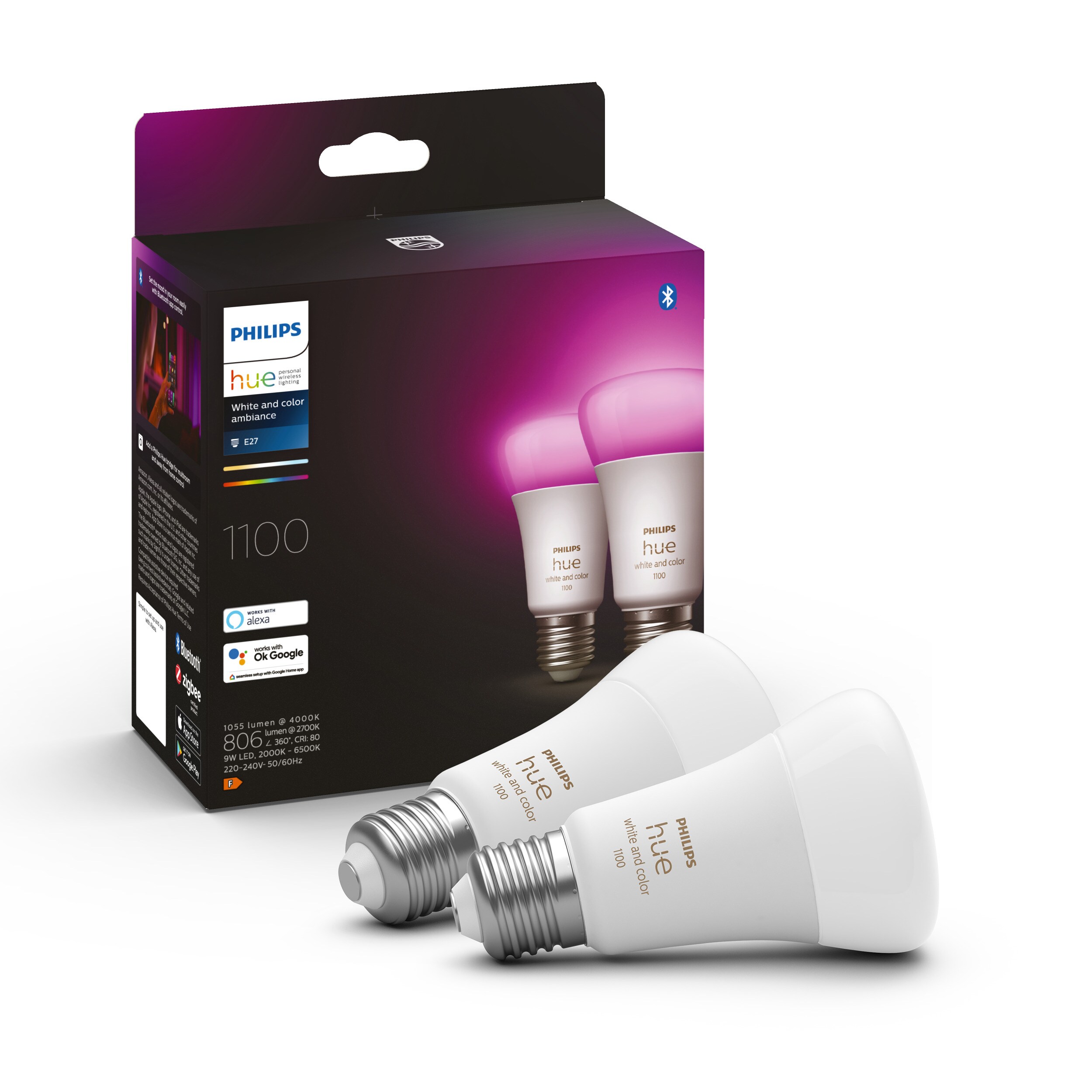 Philips Hue White &amp; Col. Amb. E27 Doppelpack 2x800lm 75W