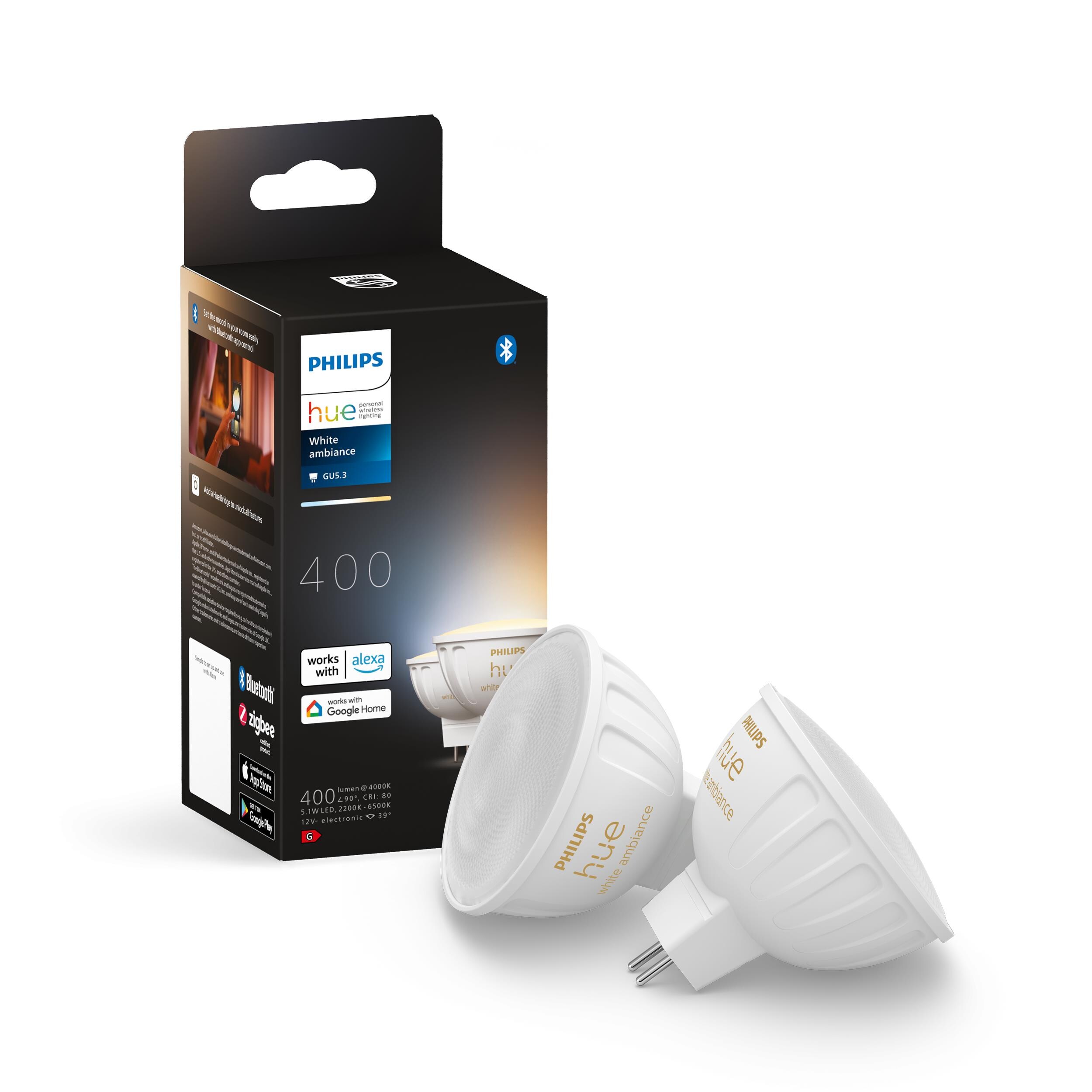 Philips Hue White Ambiance MR16 LED-Lampe 2x400lm, Doppelpack