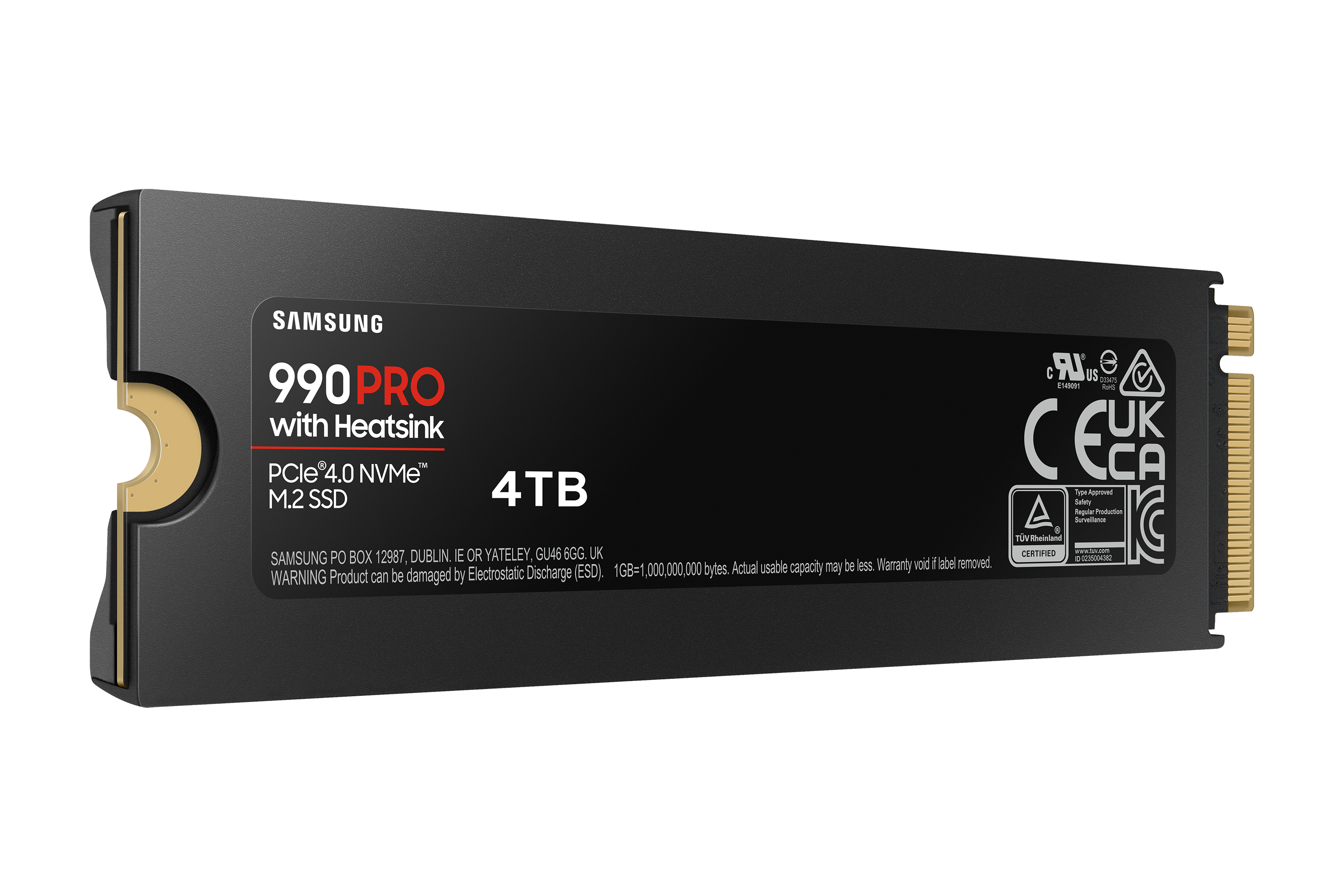 Samsung 990 PRO NVMe SSD 4 TB M.2 PCIe 4.0 3D-NAND TLC mit Kühlkörper