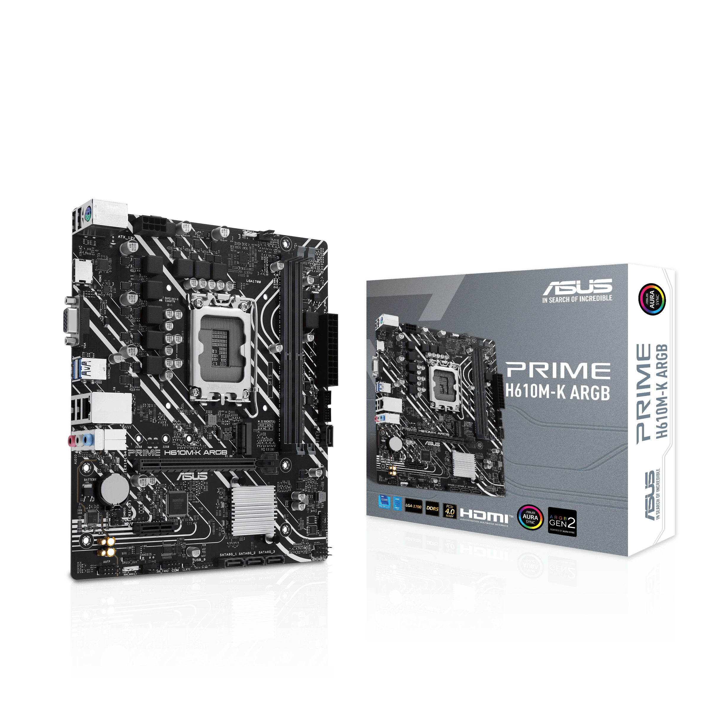 ASUS PRIME H610M-K ARGB mATX Mainboard Sockel 1700 HDMI/VGA