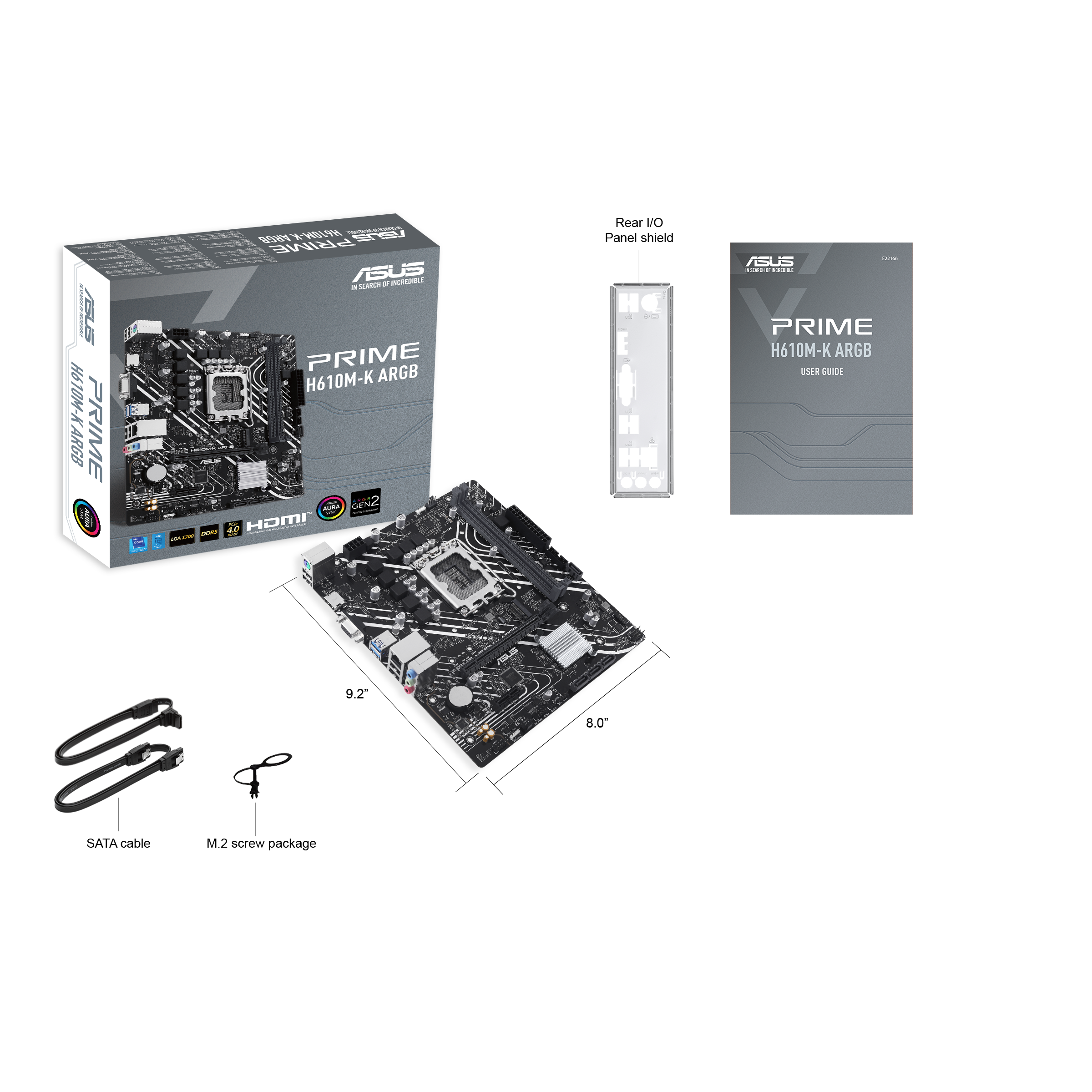 ASUS PRIME H610M-K ARGB mATX Mainboard Sockel 1700 HDMI/VGA