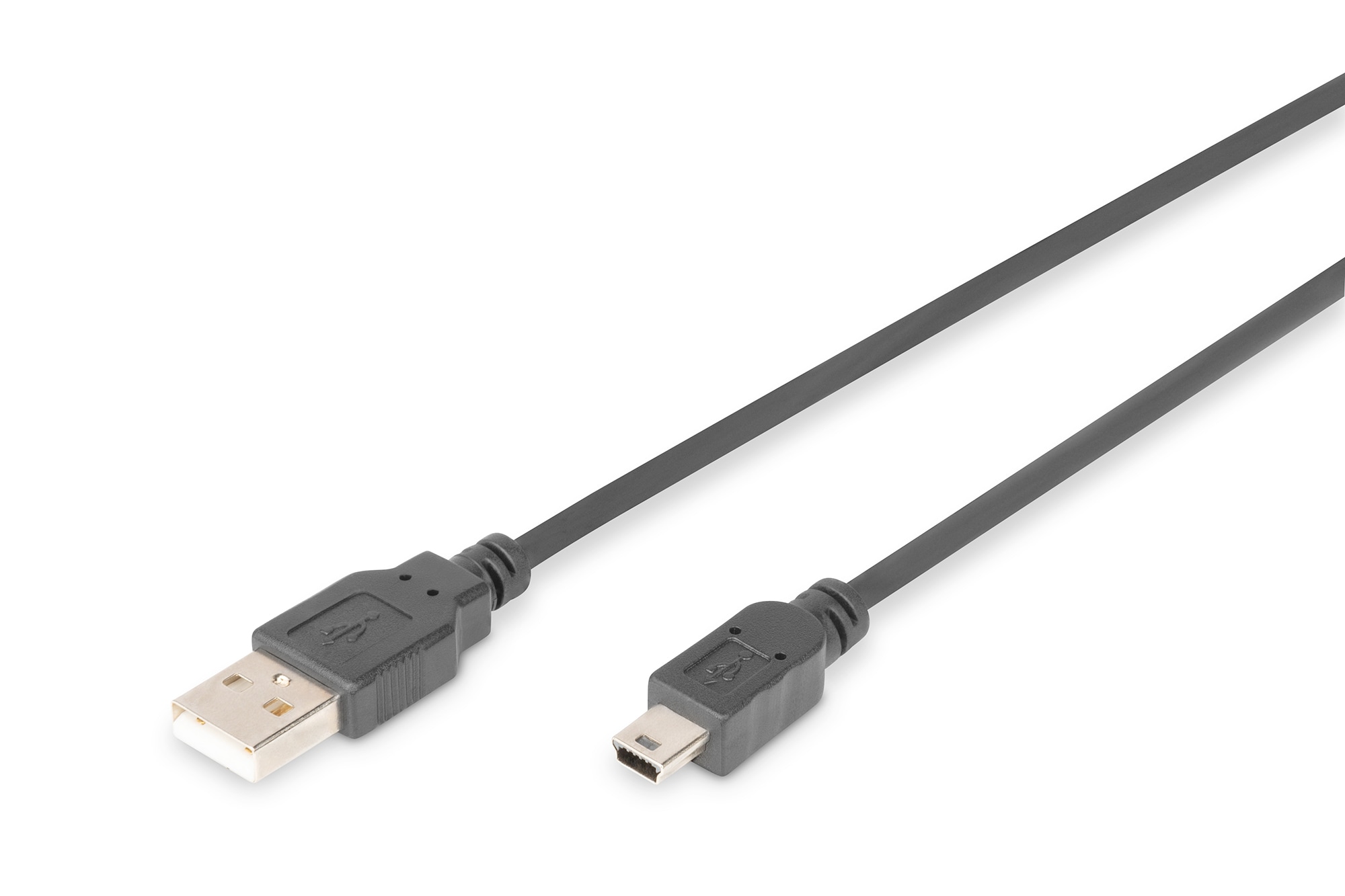 DIGITUS USB 2.0 Anschlusskabel, Typ A - mini B (5pin) St/St, 1.8m schwarz