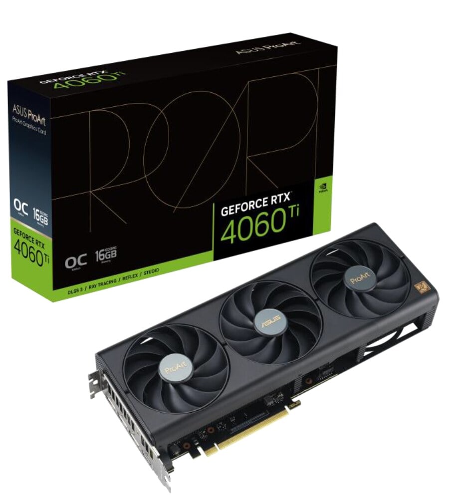 ASUS ProArt RTX 4060Ti OC Grafikkarte 16GB GDDR6X, 1xHDMI, 3xDP