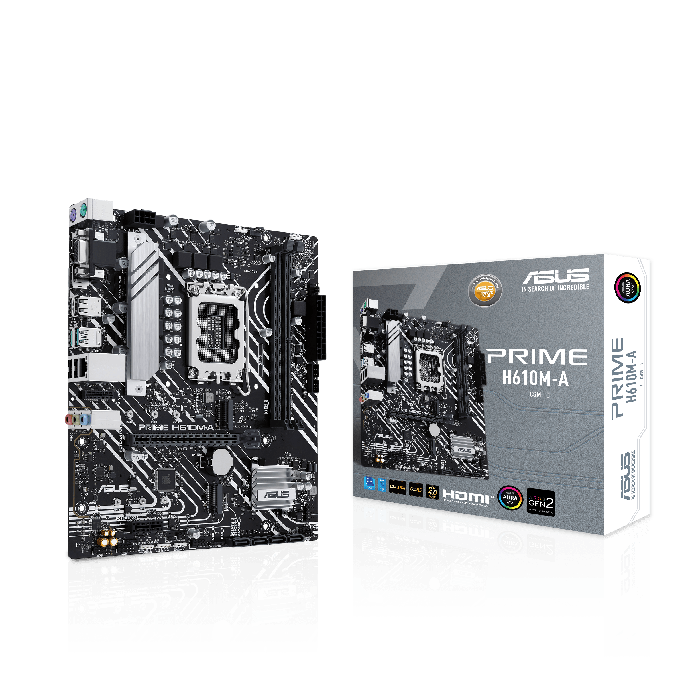 ASUS PRIME H610M-A-CSM mATX Mainboard Sockel 1700 HDMI/DP/VGA