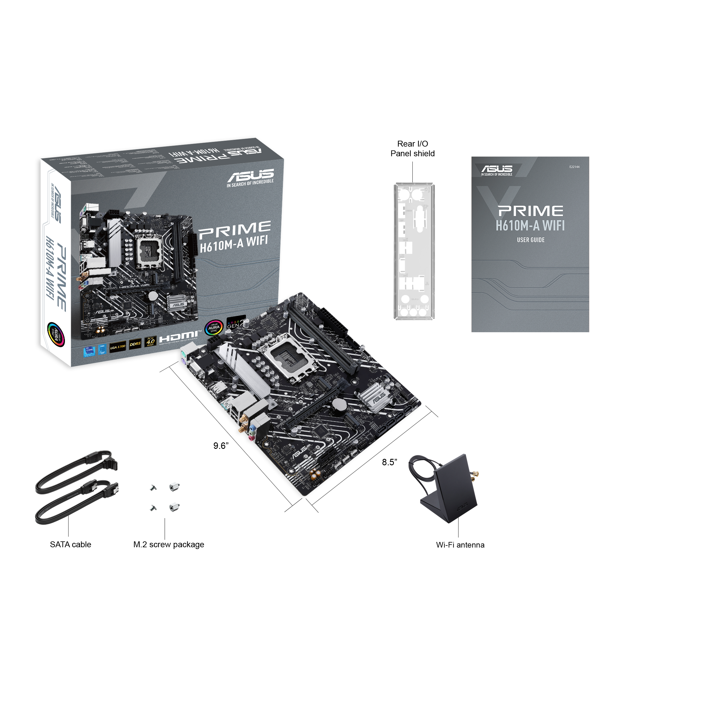 ASUS PRIME H610M-A WIFI mATX Mainboard Sockel 1700 HDMI/DP/VGA/WLAN/BT