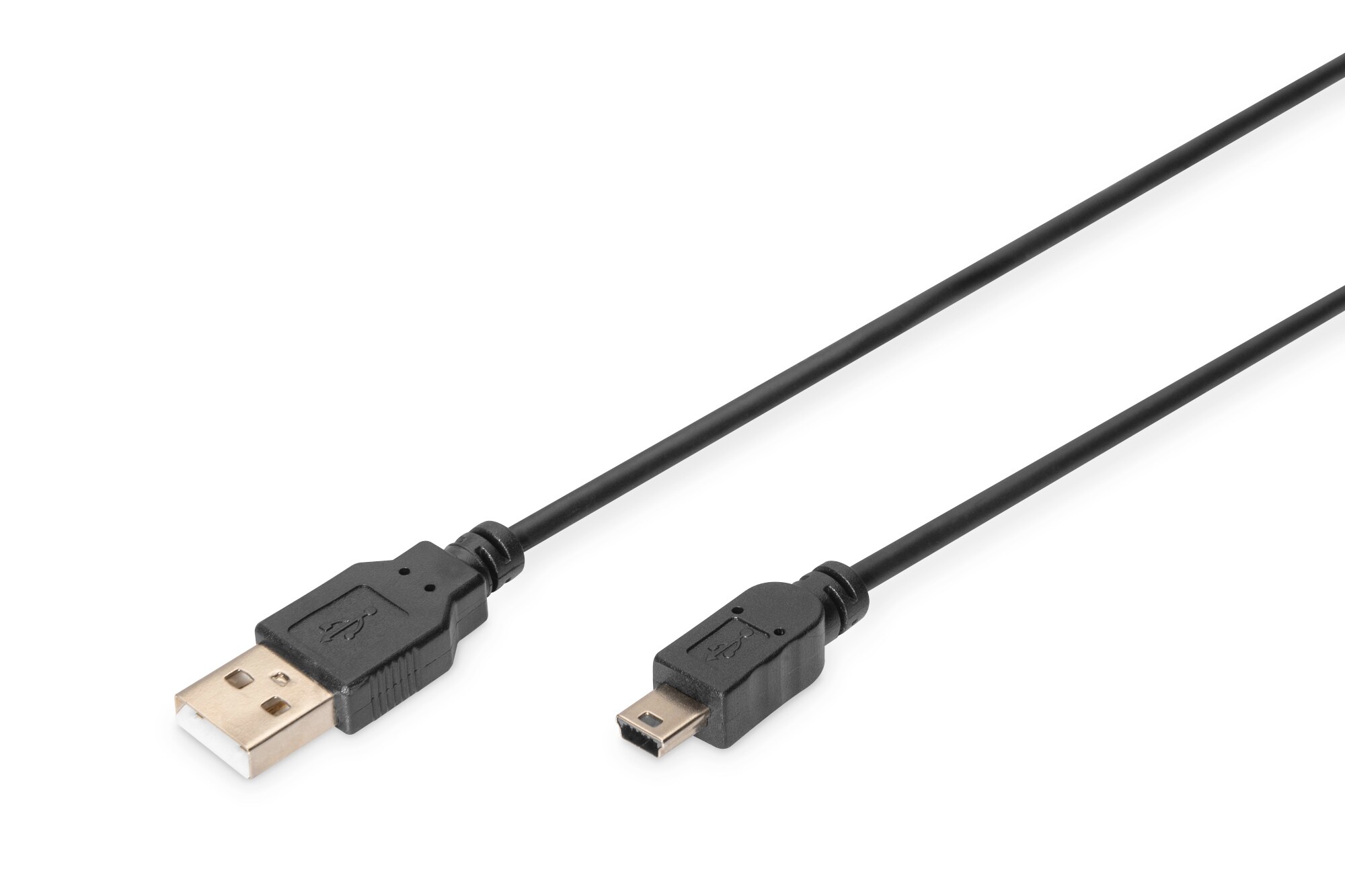 DIGITUS USB 2.0 Anschlusskabel, Typ A - mini B (5pin) St/St, 1.8m schwarz