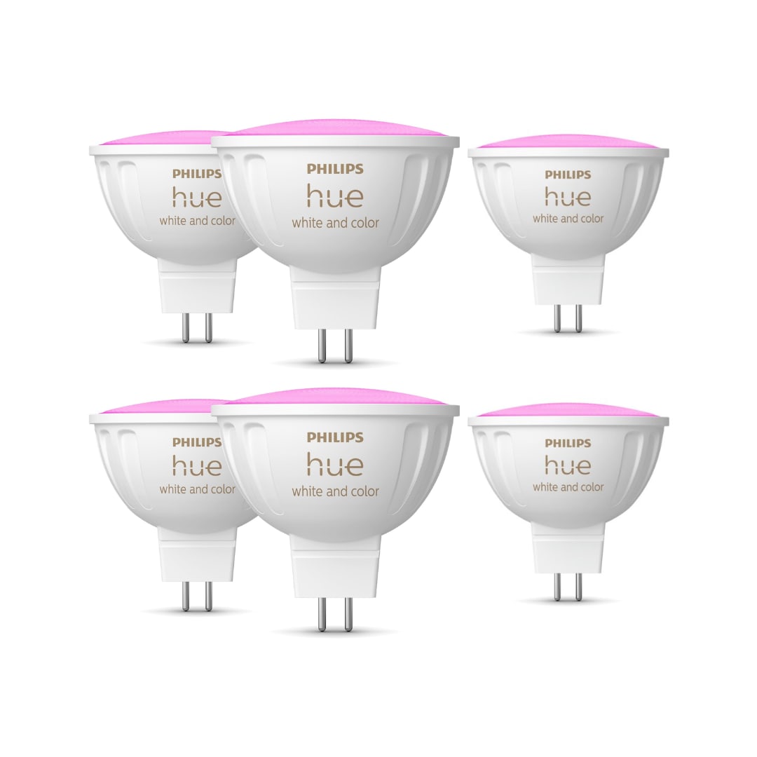 Philips Hue White &amp; Color Ambiance MR16 LED-Lampe 400lm, 6er Pack