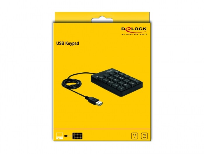 Delock USB Nummernblock 19 Tasten schwarz