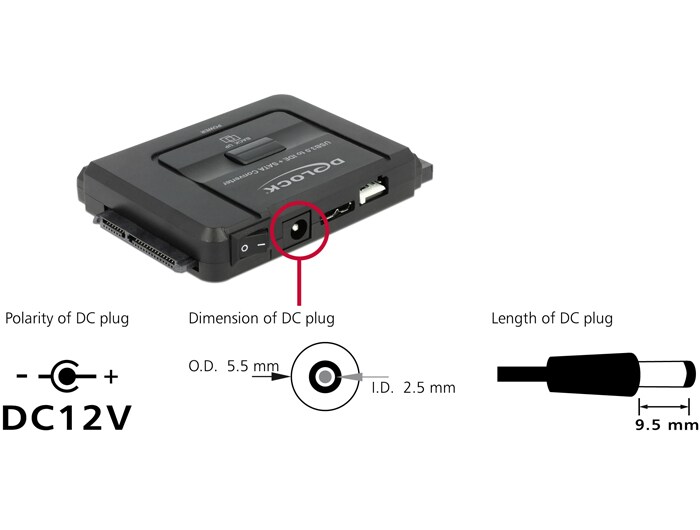 Delock Konverter USB 5 Gbps zu SATA 6 Gb/s / IDE 40 Pin / IDE 44 Pin mit Backup