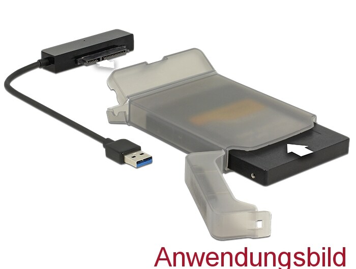 Delock Konverter USB 3.0 Typ-A Stecker &gt; 22 Pin SATA 6 Gb/s mit 2.5″ Schutzhülle