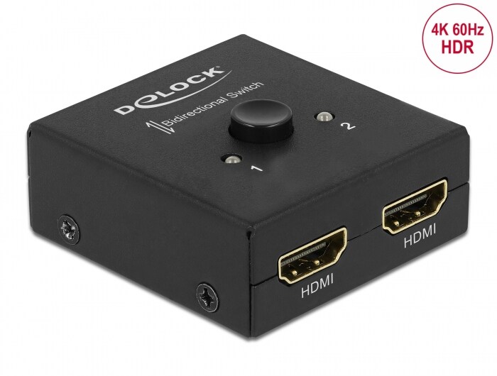 Delock HDMI 2 - 1 Umschalter bidirektional 4K 60 Hz kompakt