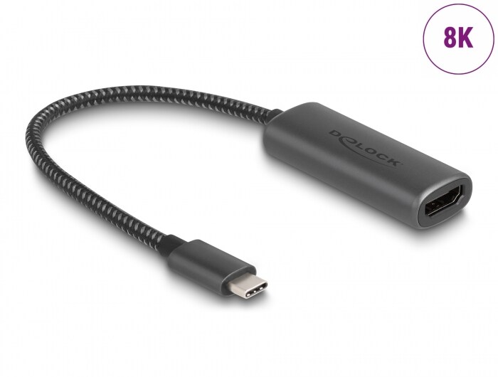 Delock USB Type-C™ Adapter zu HDMI (DP Alt Mode) 8K mit HDR Funktion Aluminium