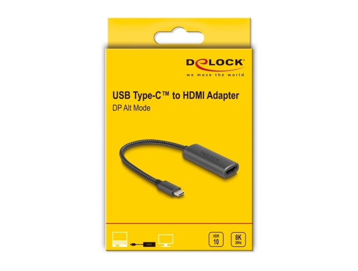 Delock USB Type-C™ Adapter zu HDMI (DP Alt Mode) 8K mit HDR Funktion Aluminium