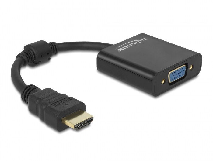 Delock Adapter HDMI Stecker zu VGA Buchse schwarz