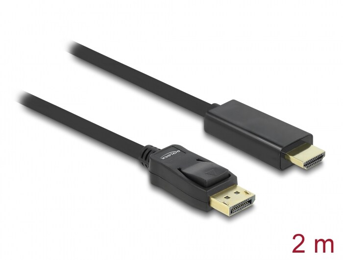 Delock Kabel DisplayPort 1.1 Stecker &gt; High Speed HDMI-A Stecker Passiv 2 m