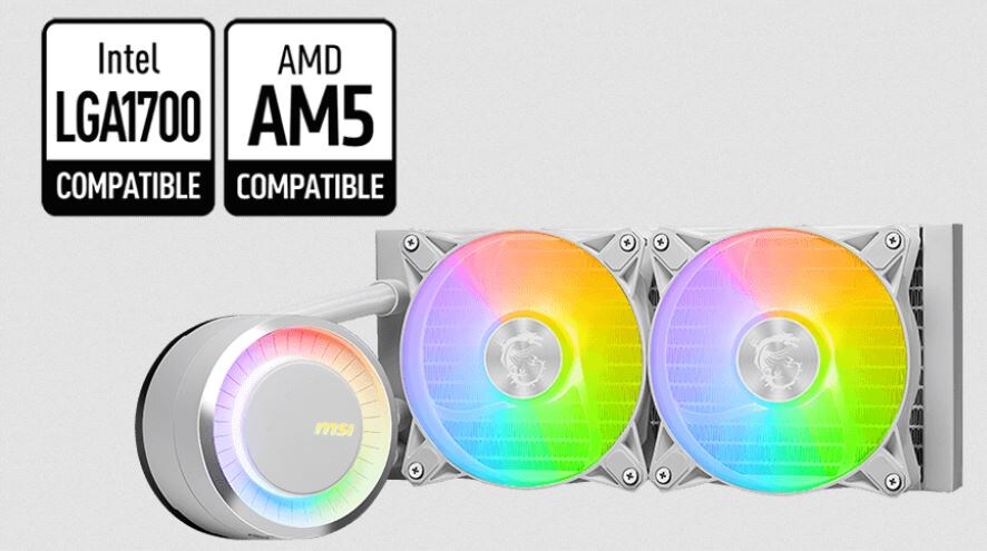 MSI MAG Core Liquid E240 CPU Komplettwasserkühlung für AMD und Intel CPU white