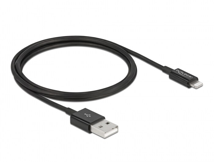 Delock USB Daten- und Ladekabel für iPhone™, iPad™, iPod™ schwarz 1 m