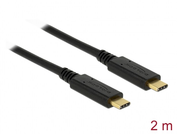 Delock USB 3.1 Gen 1 (5 Gbps) Kabel Type-C zu Type-C 2 m PD 3 A E-Marker