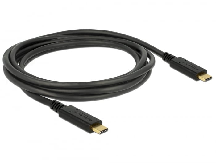 Delock USB 3.1 Gen 1 (5 Gbps) Kabel Type-C zu Type-C 2 m PD 3 A E-Marker