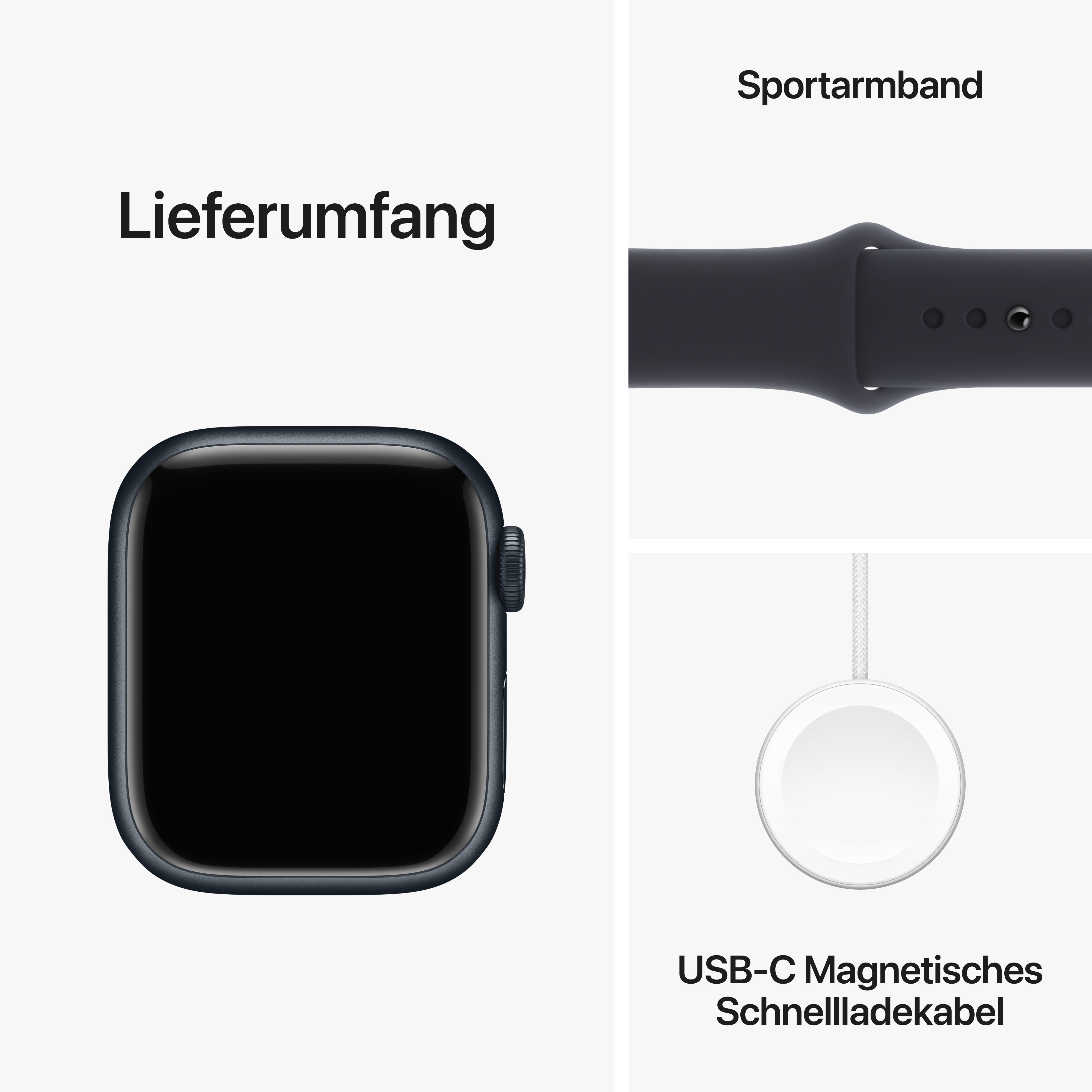 Apple Watch Series 9 GPS 41mm Aluminium Midnight Sportarmband Midnight - S/M