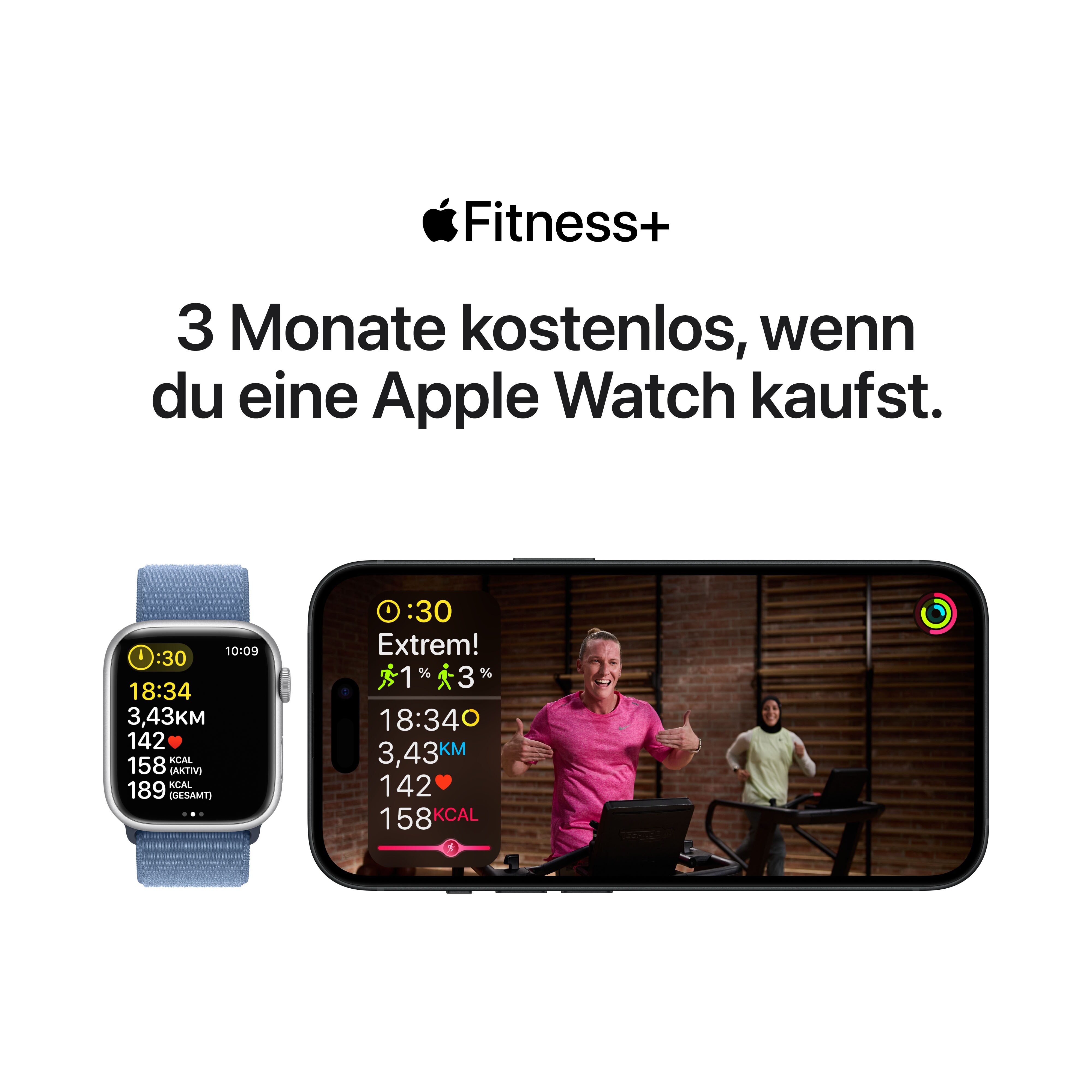 Apple Watch Series 9 GPS 41mm Aluminium Polarstern Sportarmband Polarstern - S/M