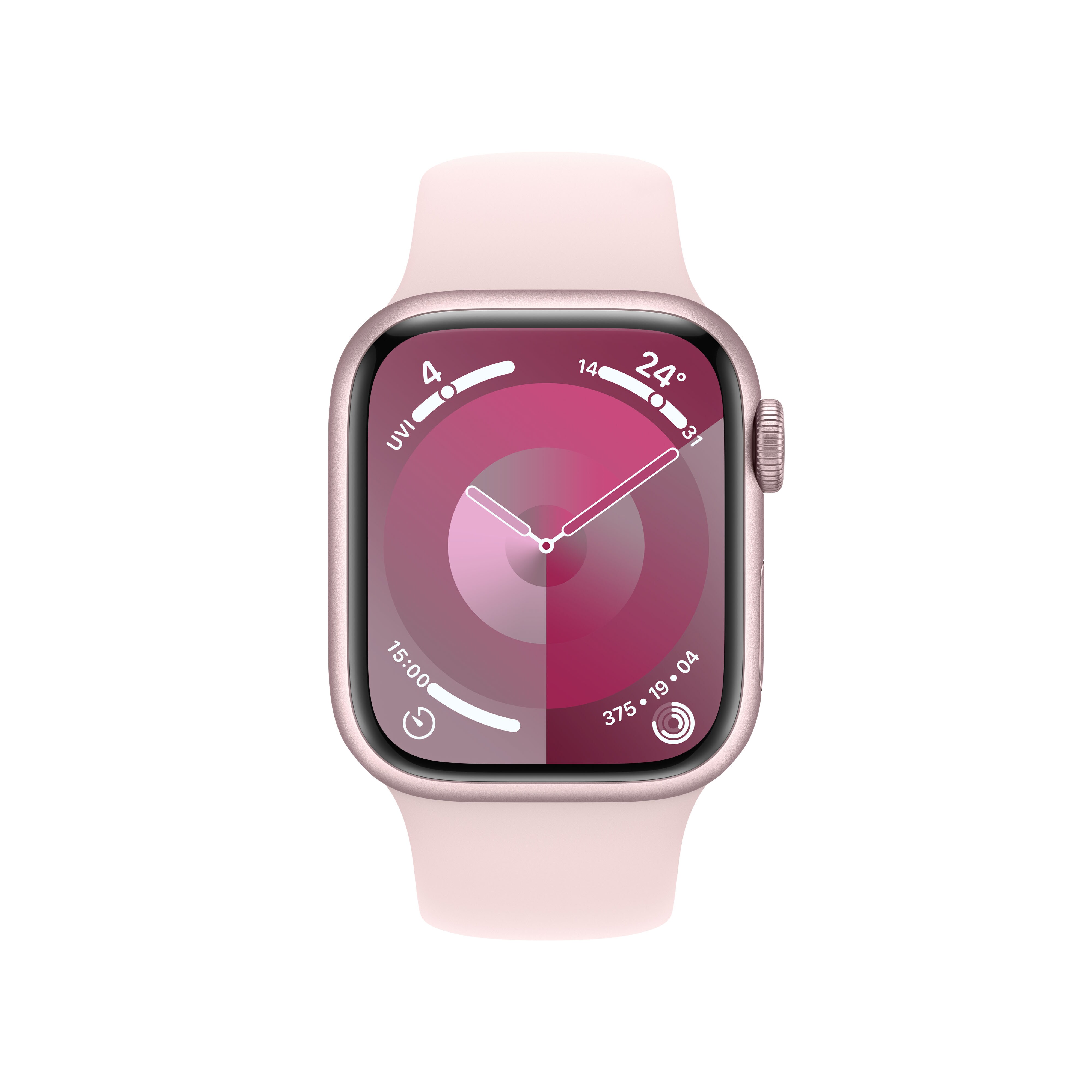 Apple Watch Series 9 GPS 41mm Aluminium Pink Sportarmband Hellrosa - S/M