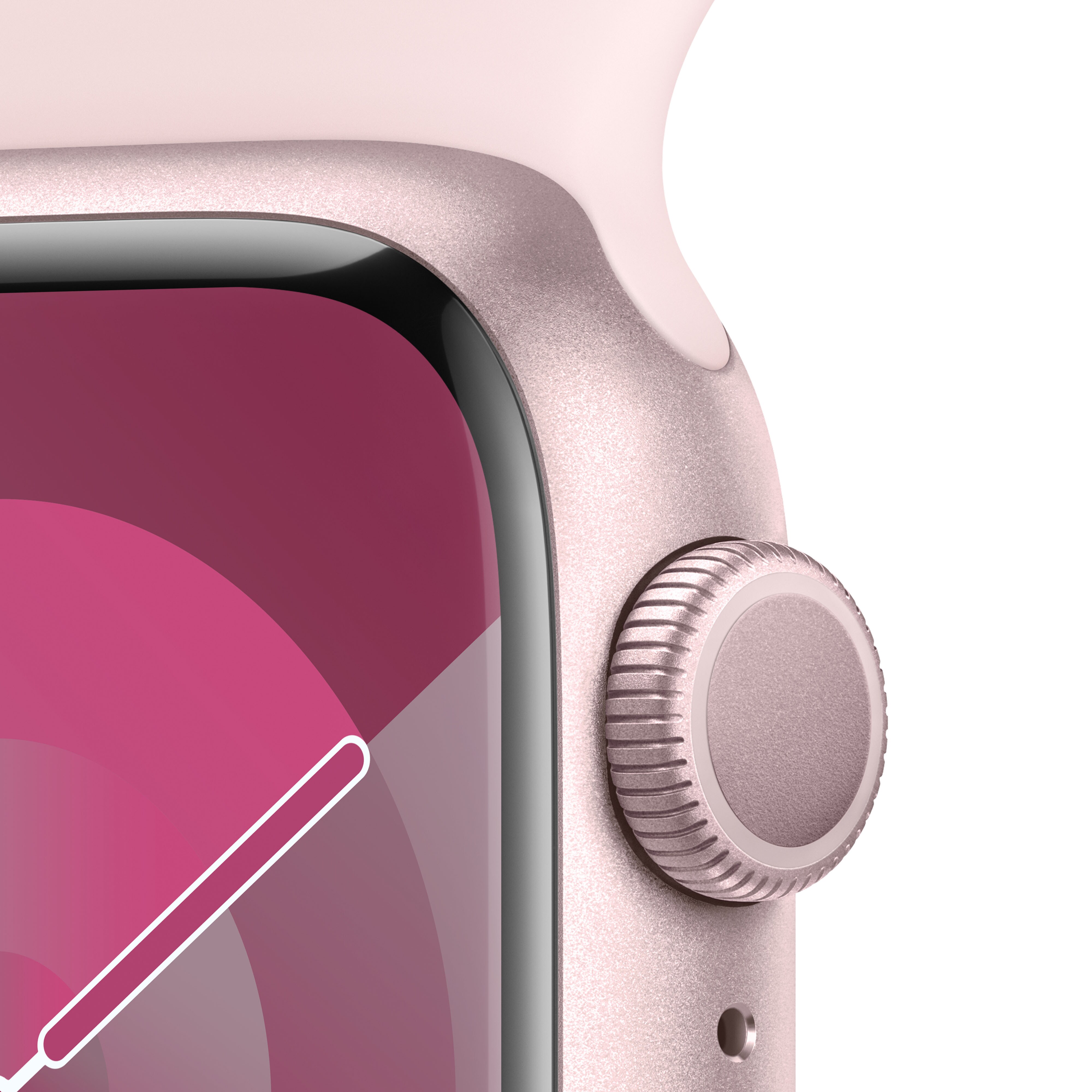 Apple Watch Series 9 GPS 41mm Aluminium Pink Sportarmband Hellrosa - S/M