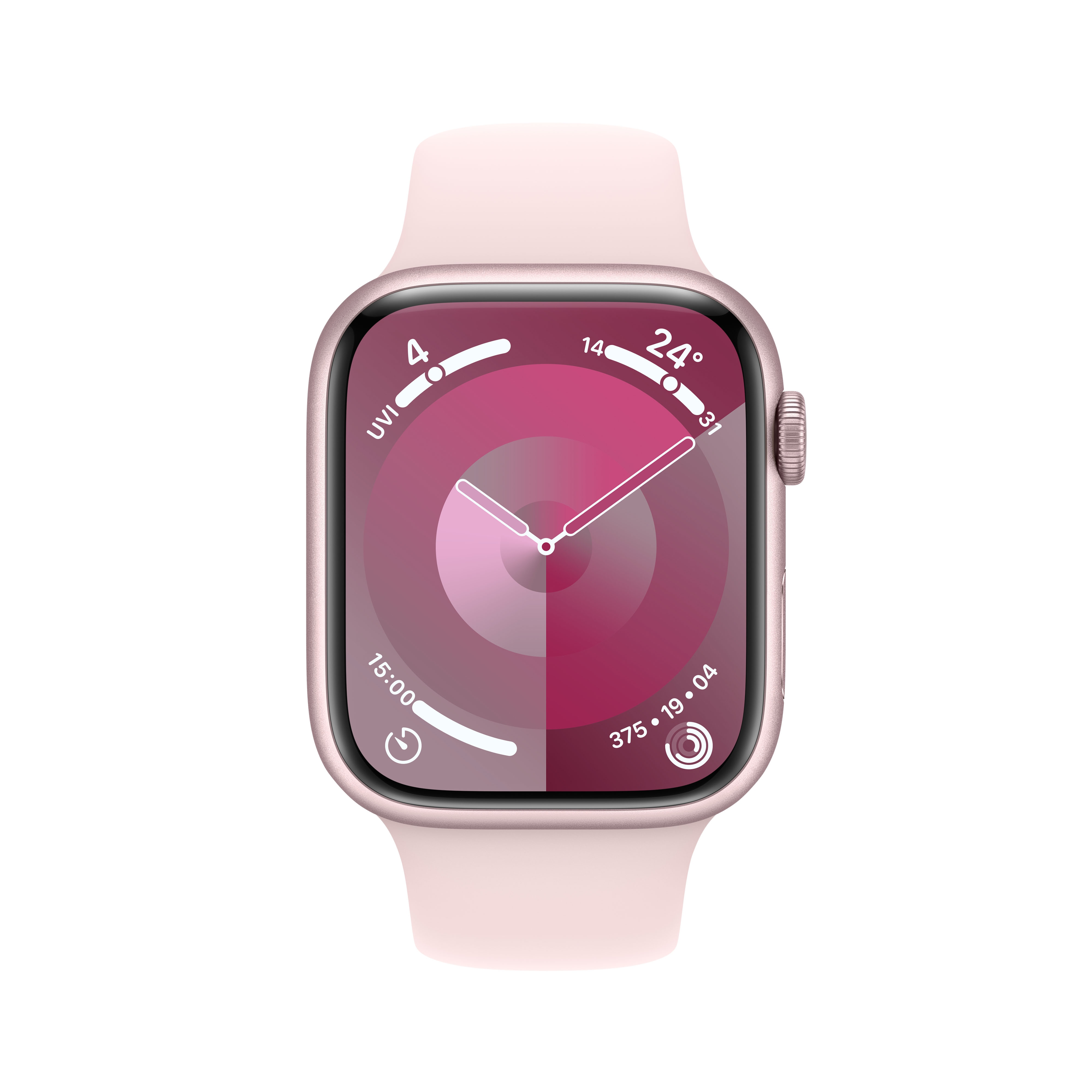 Apple Watch Series 9 GPS 45mm Aluminium Rosè Sportarmband Hellrosa - S/M