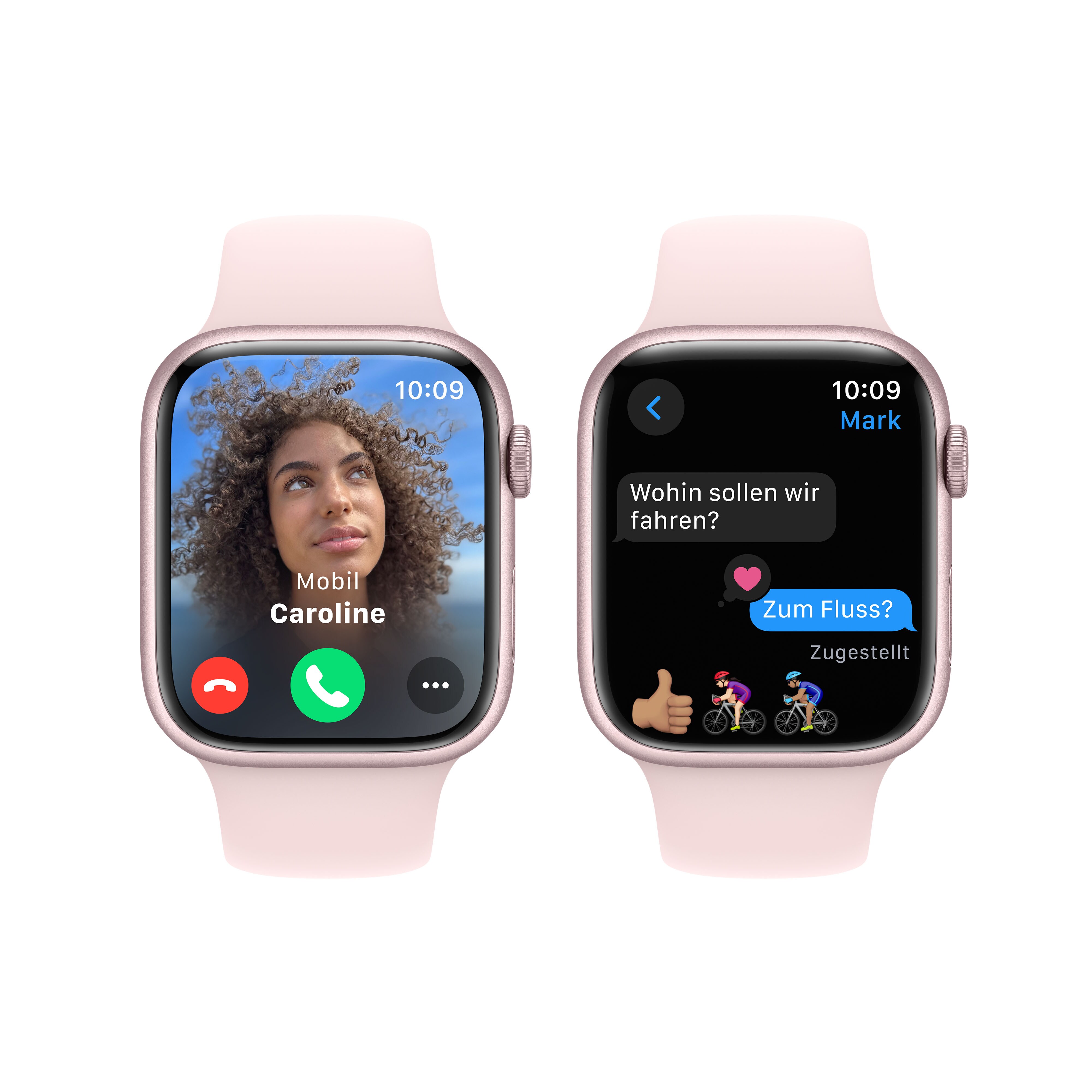 Apple Watch Series 9 GPS 45mm Aluminium Rosè Sportarmband Hellrosa - S/M