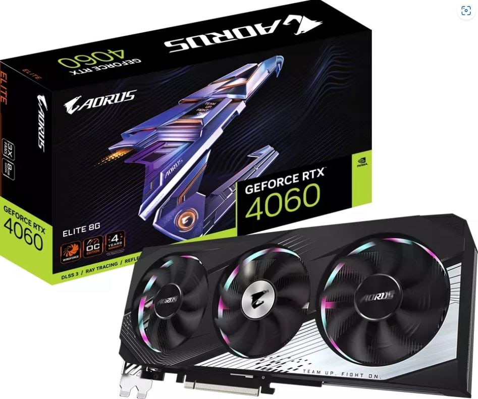 GIGABYTE AORUS GeForce RTX 4060 Elite 8GB GDDR6 Grafikkarte 2xHDMI 2xDP