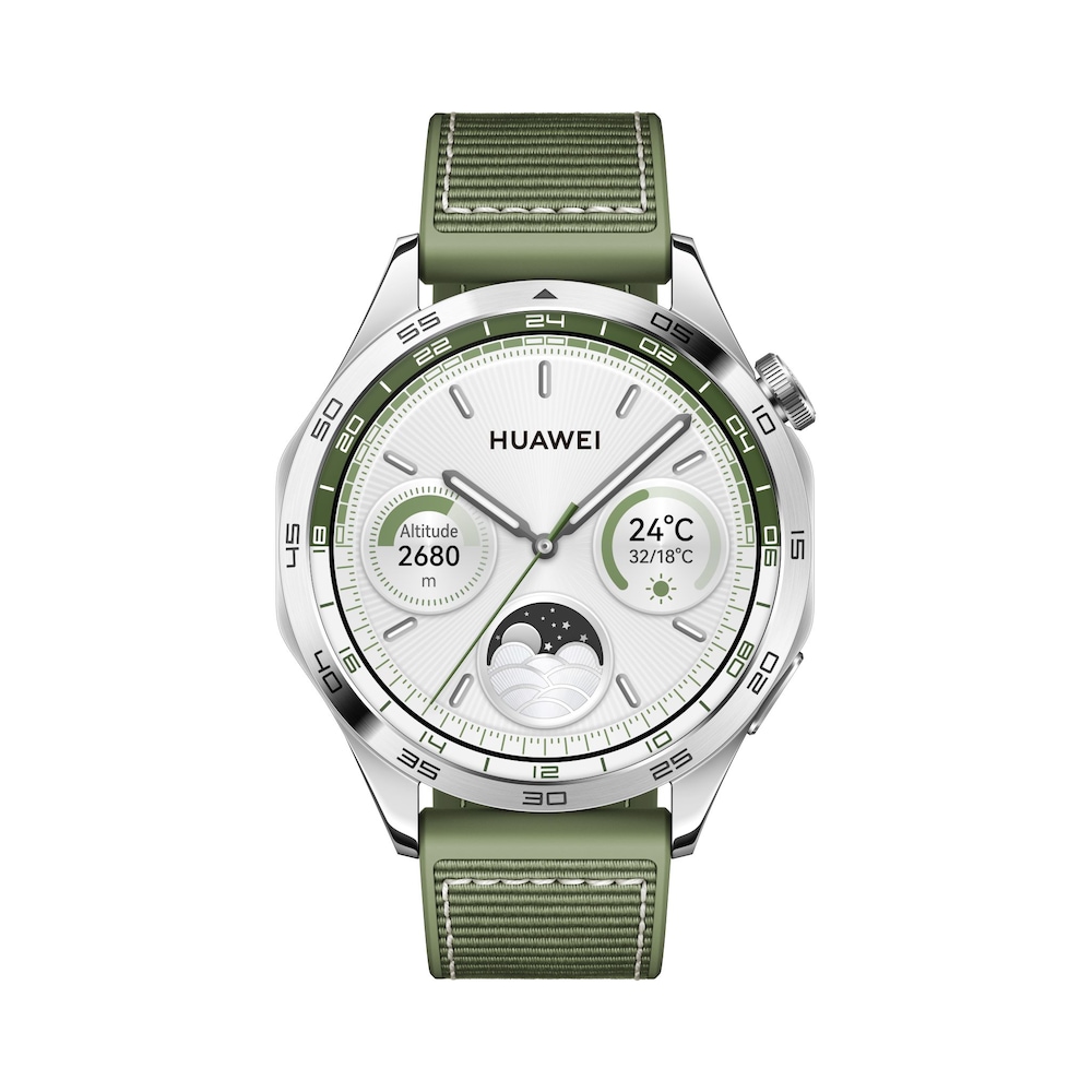 Huawei Watch GT 4 Smartwatch 46mm (Phoinix) silber/grün AMOLED-Display ++  Cyberport