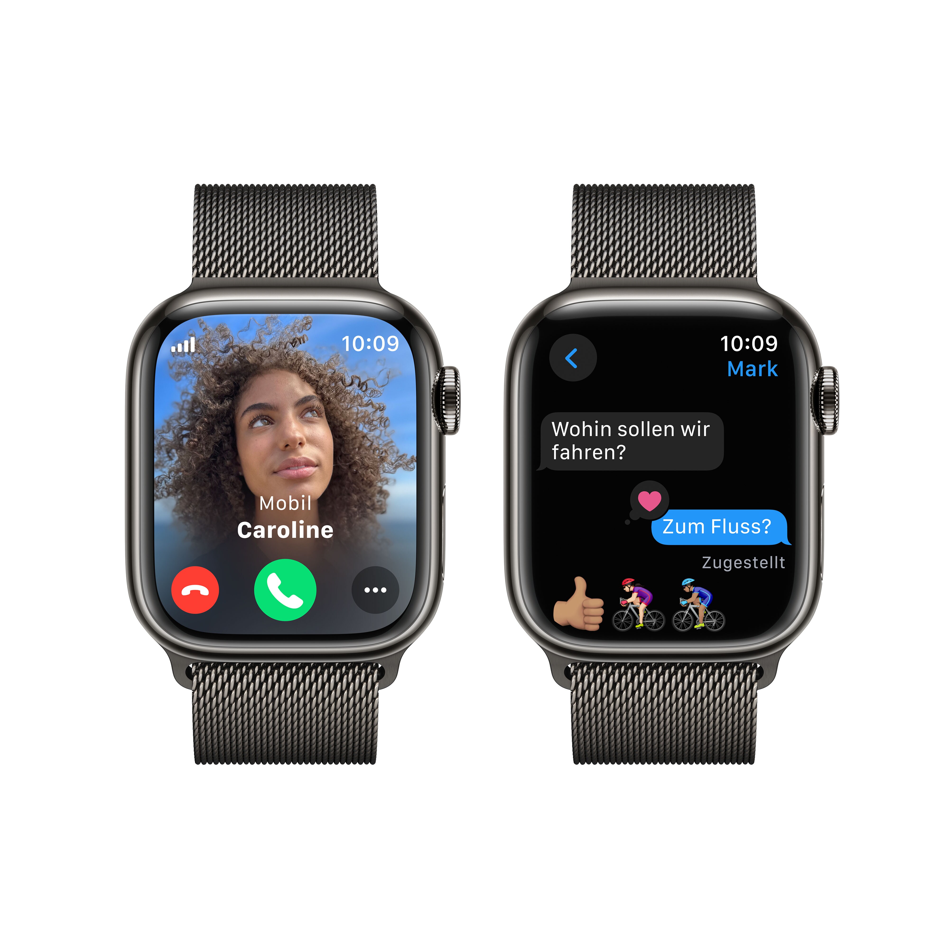 Apple Watch Series 9 LTE 41mm Edelstahl Graphit Milanaise Graphit