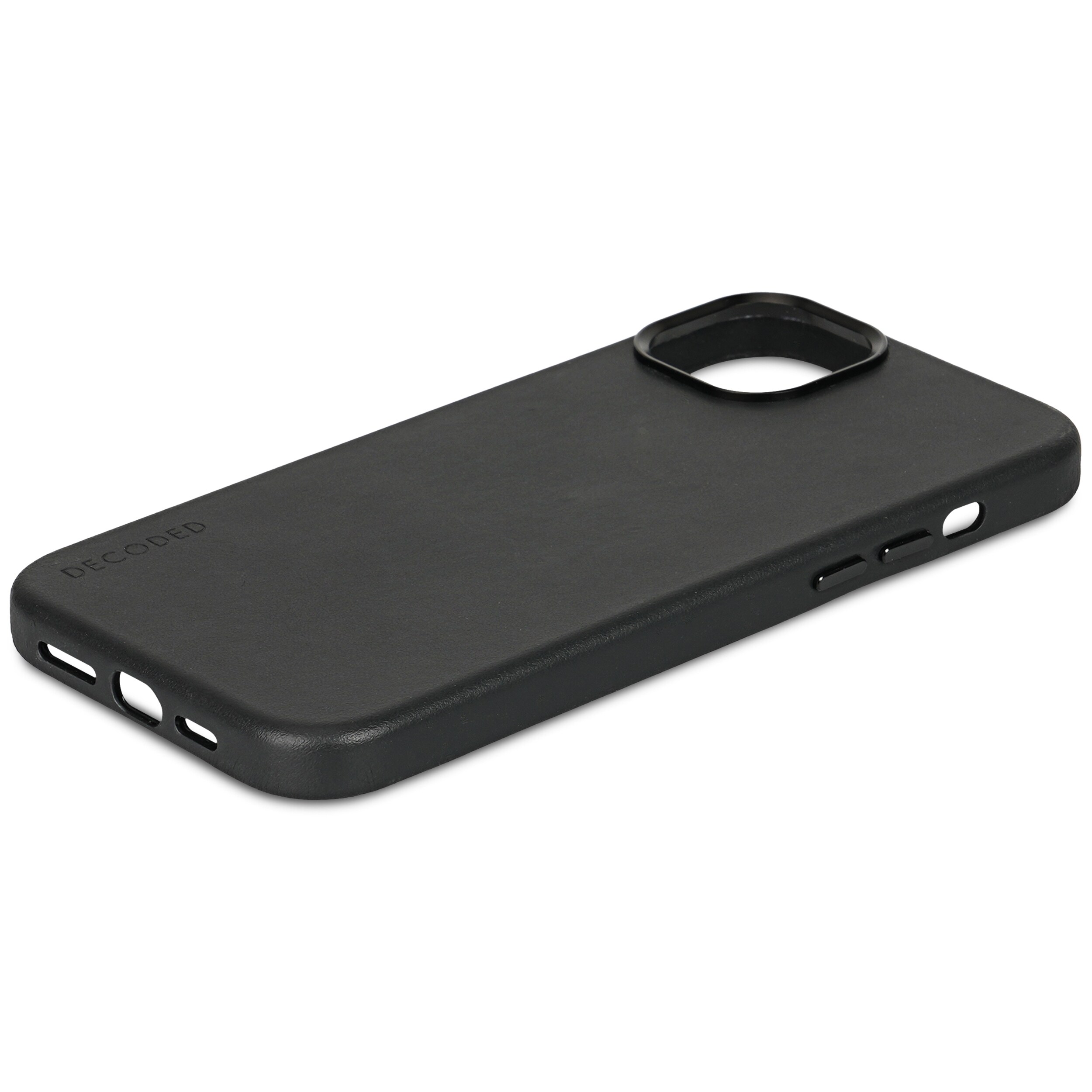 Decoded Leather Backcover für iPhone 15 Black