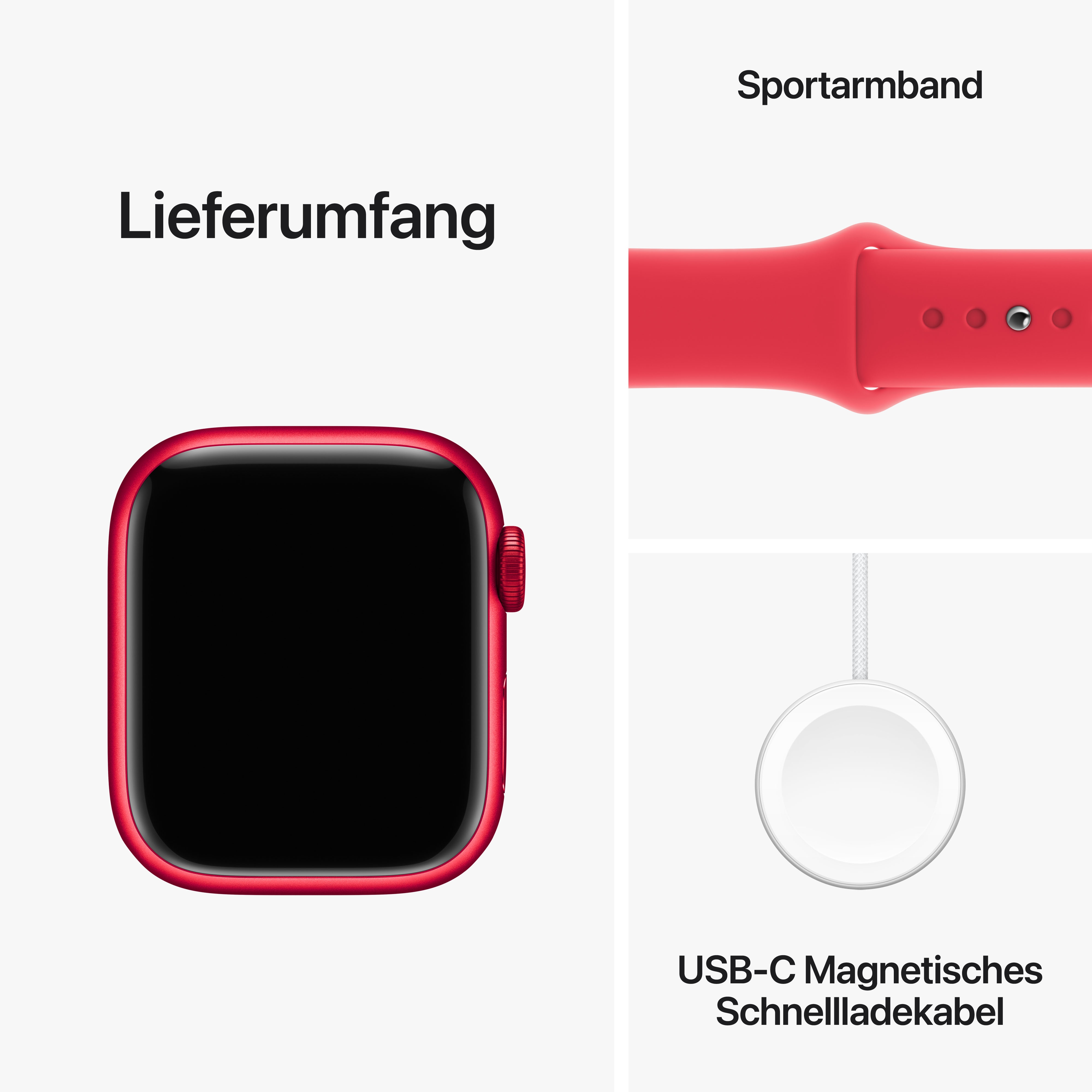 Apple Watch Series 9 GPS 41mm Aluminium Product(RED) Sportarmband ProductRED S/M