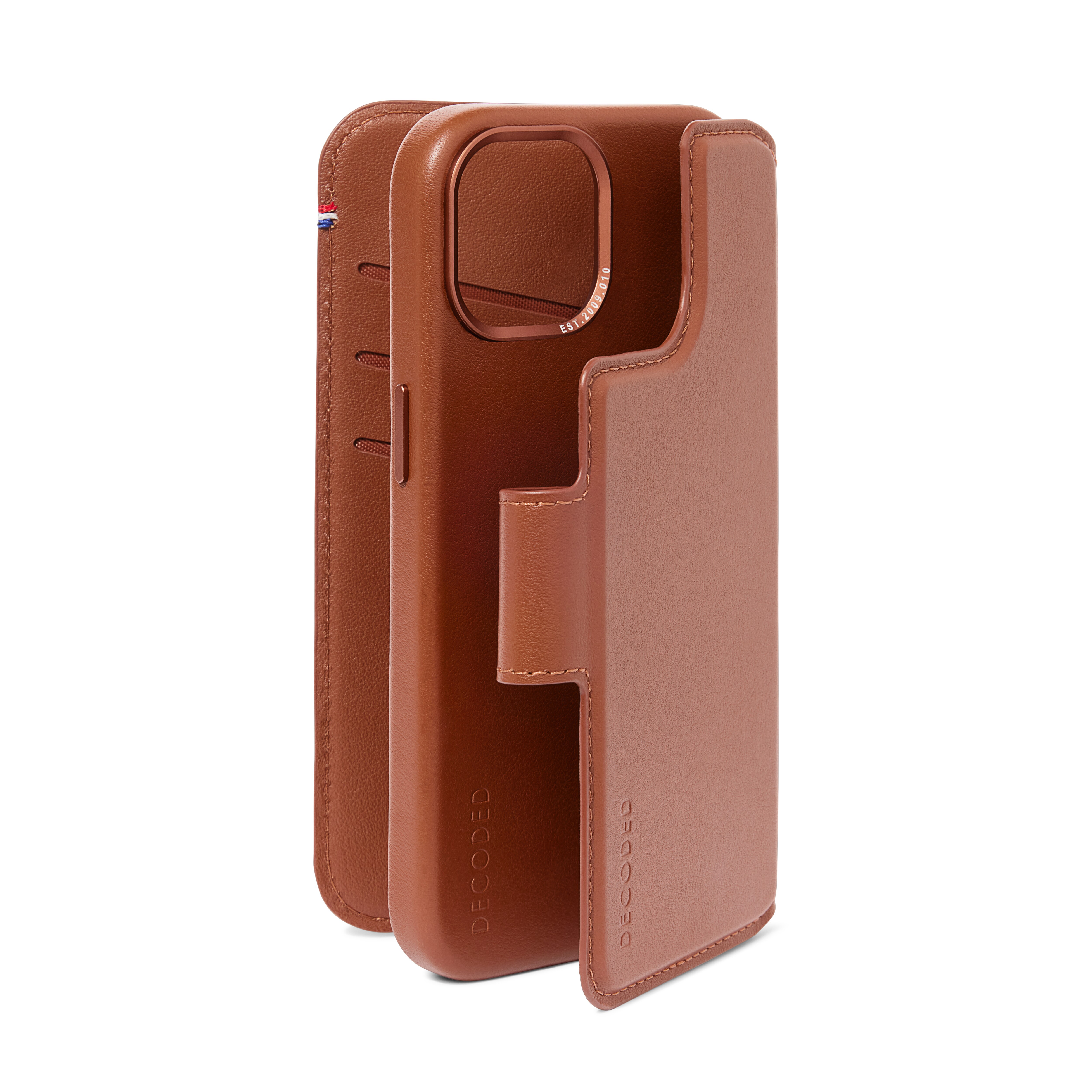 Decoded Leather Detachable Wallet für iPhone 15 Tan