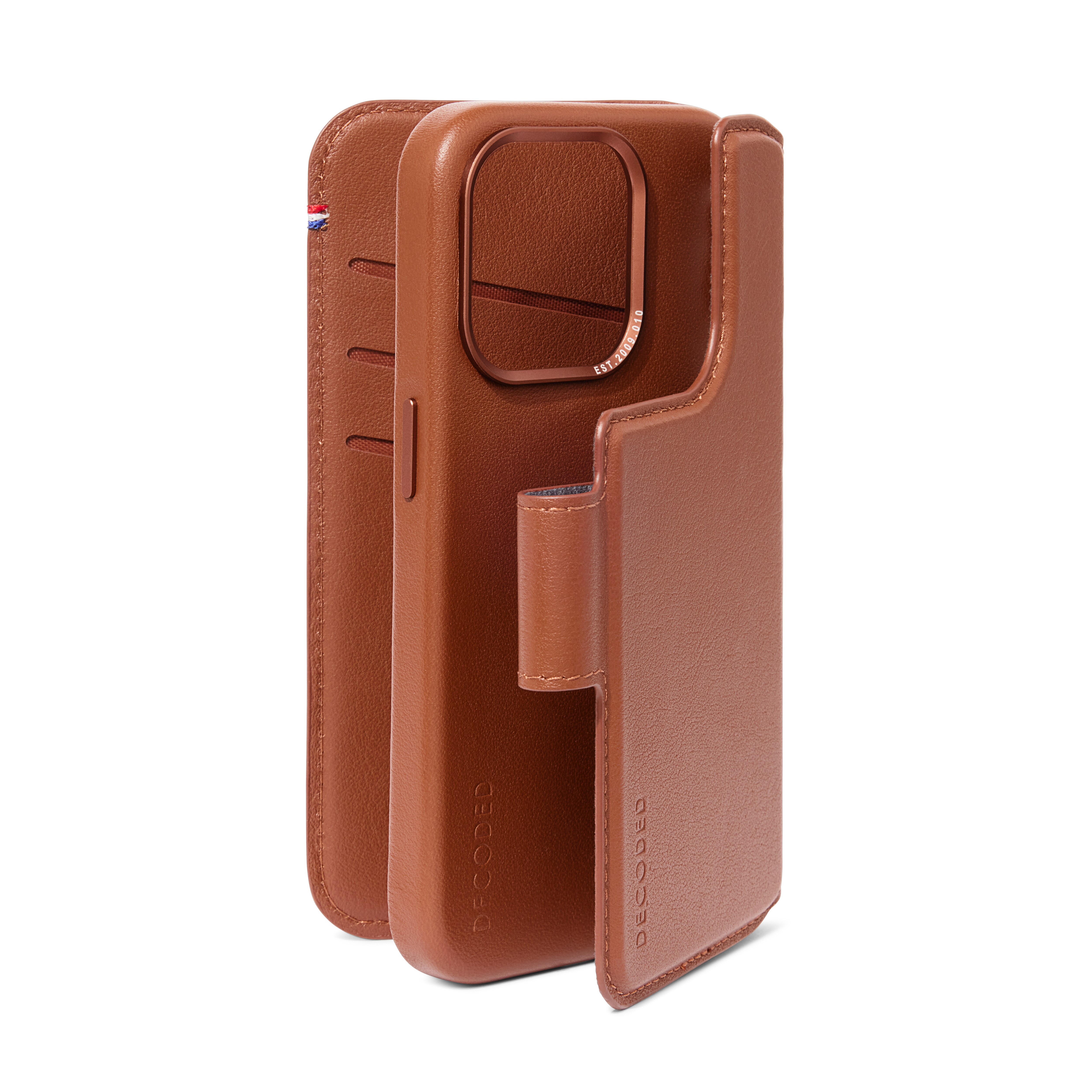 Decoded Leather Detachable Wallet für iPhone 15 Pro Tan