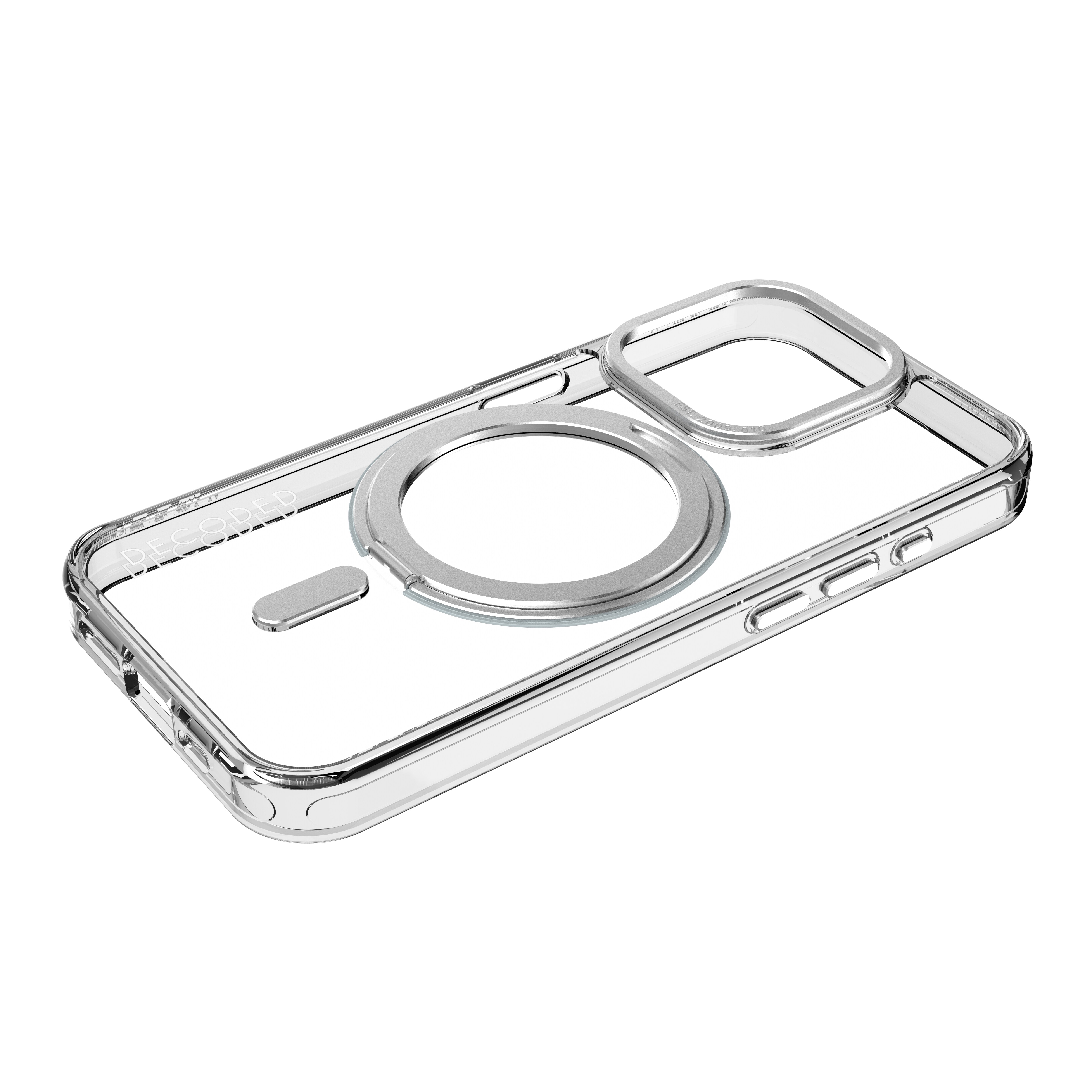 Decoded Recycled Plastic Loop Stand Backcover iPhone 15 Pro Transparant