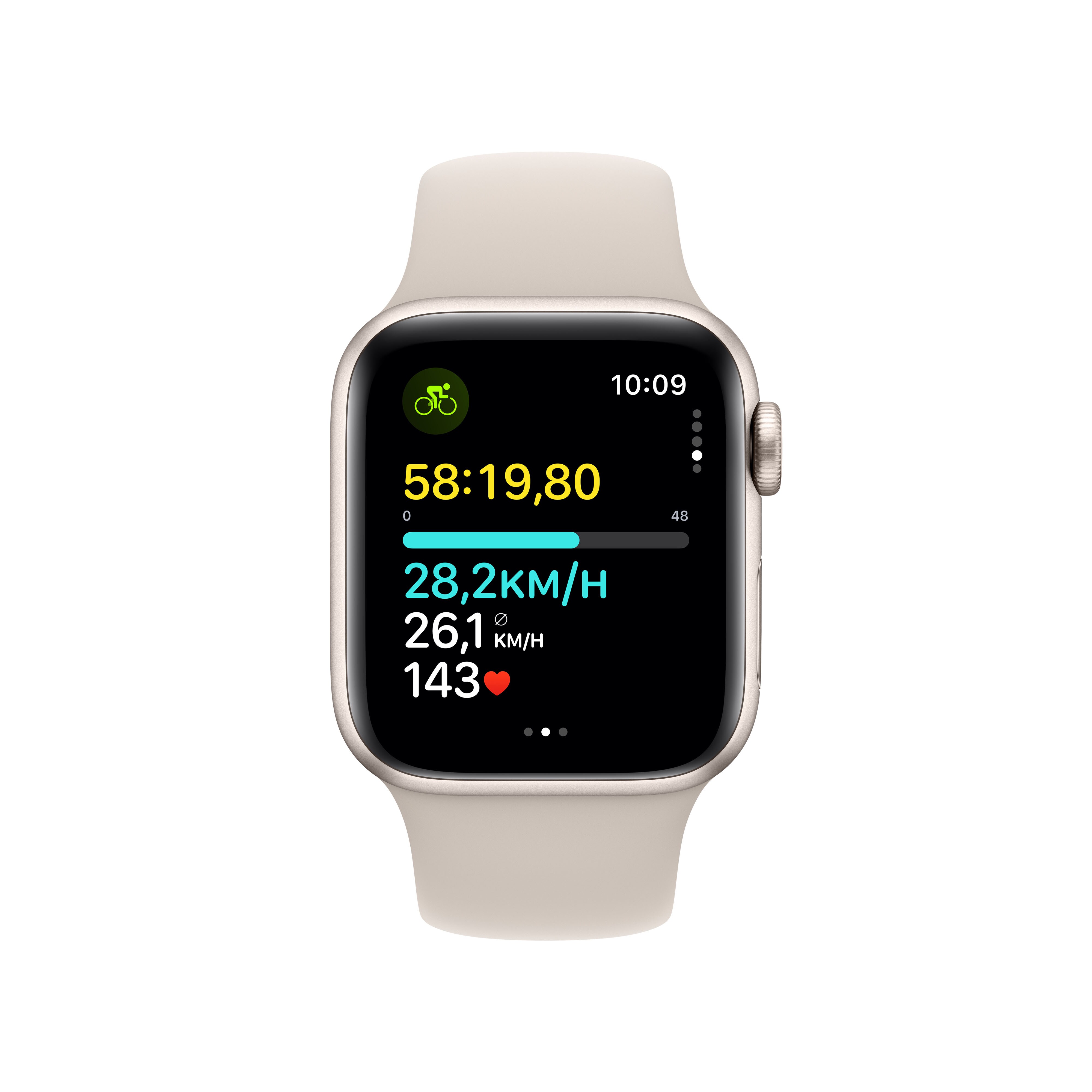 Apple Watch SE (2. Gen) GPS 40mm Alu Polarstern Sportarmband Polarstern - S/M