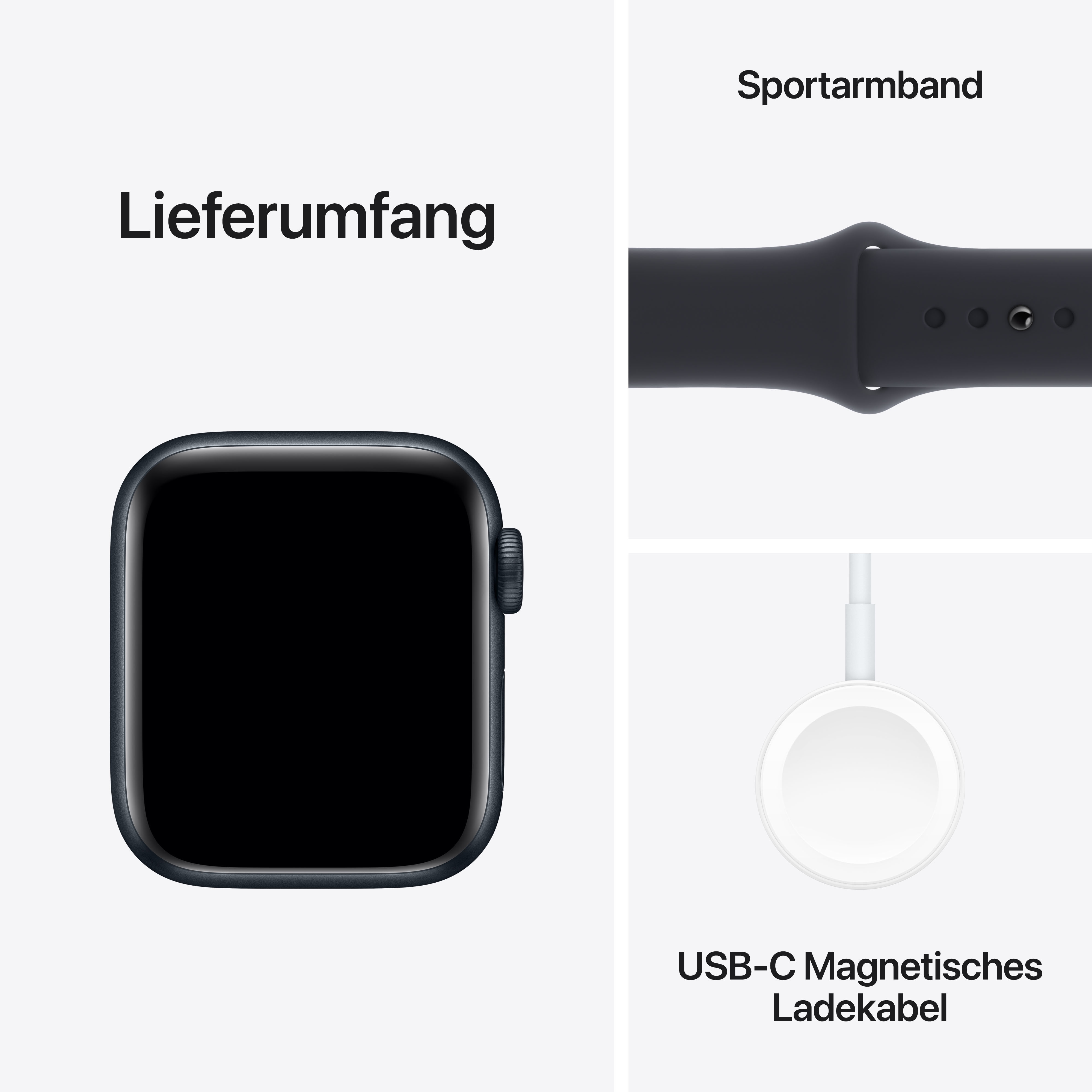 Apple Watch SE (2. Gen) GPS 40mm Alu Mitternacht Sportarmband Mitternacht - S/M