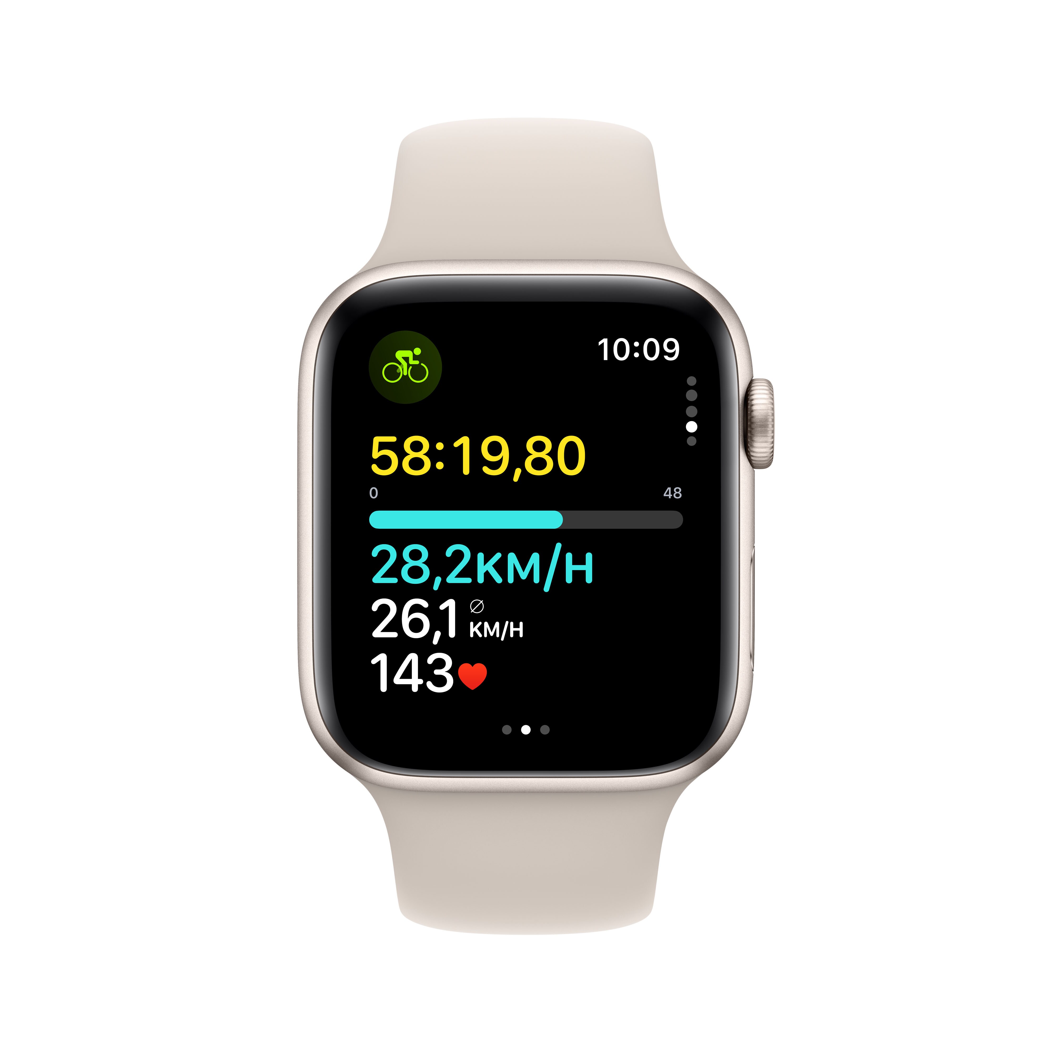 Apple Watch SE (2. Gen) GPS 44mm Alu Polarstern Sportarmband Polarstern - S/M