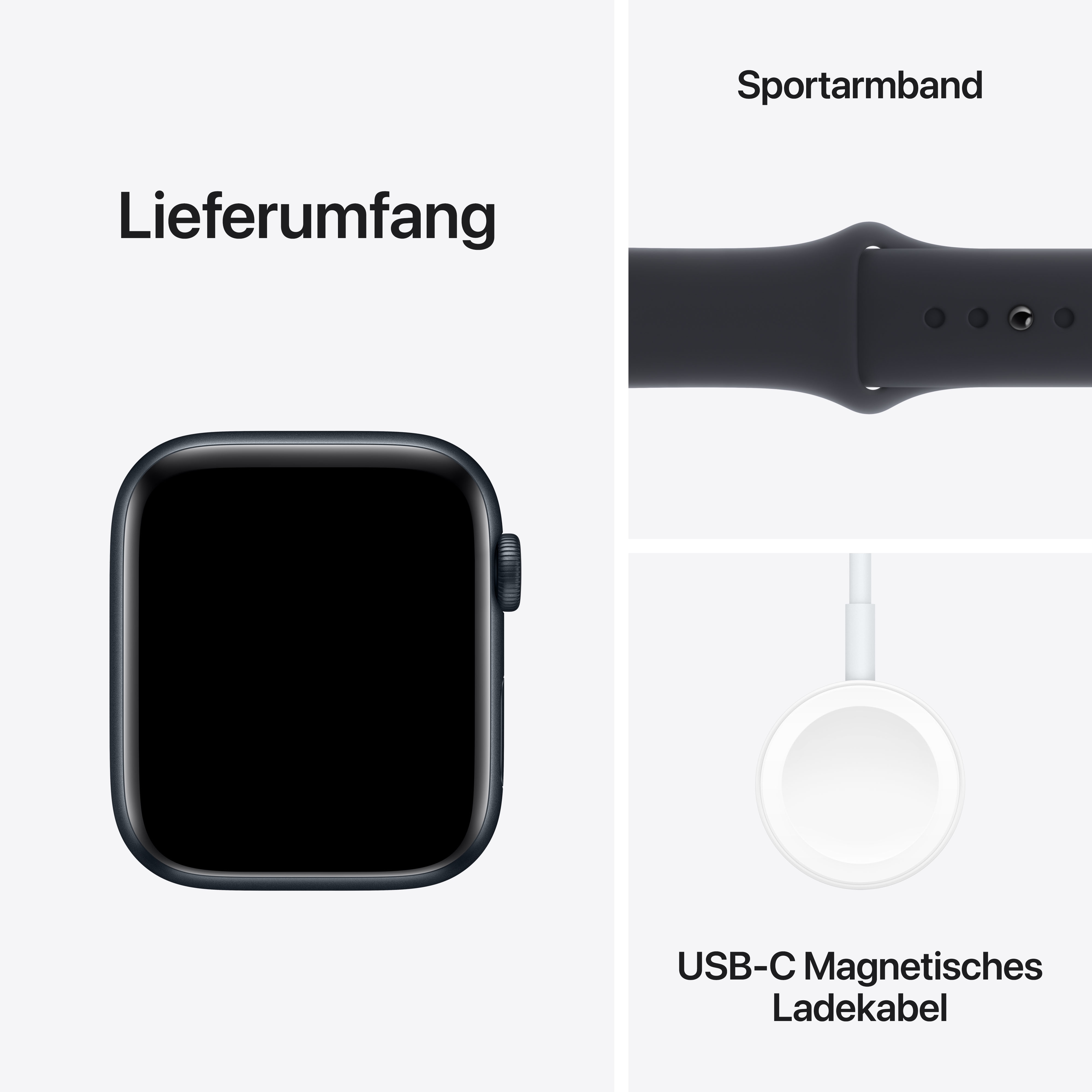 Apple Watch SE (2. Gen) GPS 44mm Alu Mitternacht Sportarmband Mitternacht - S/M