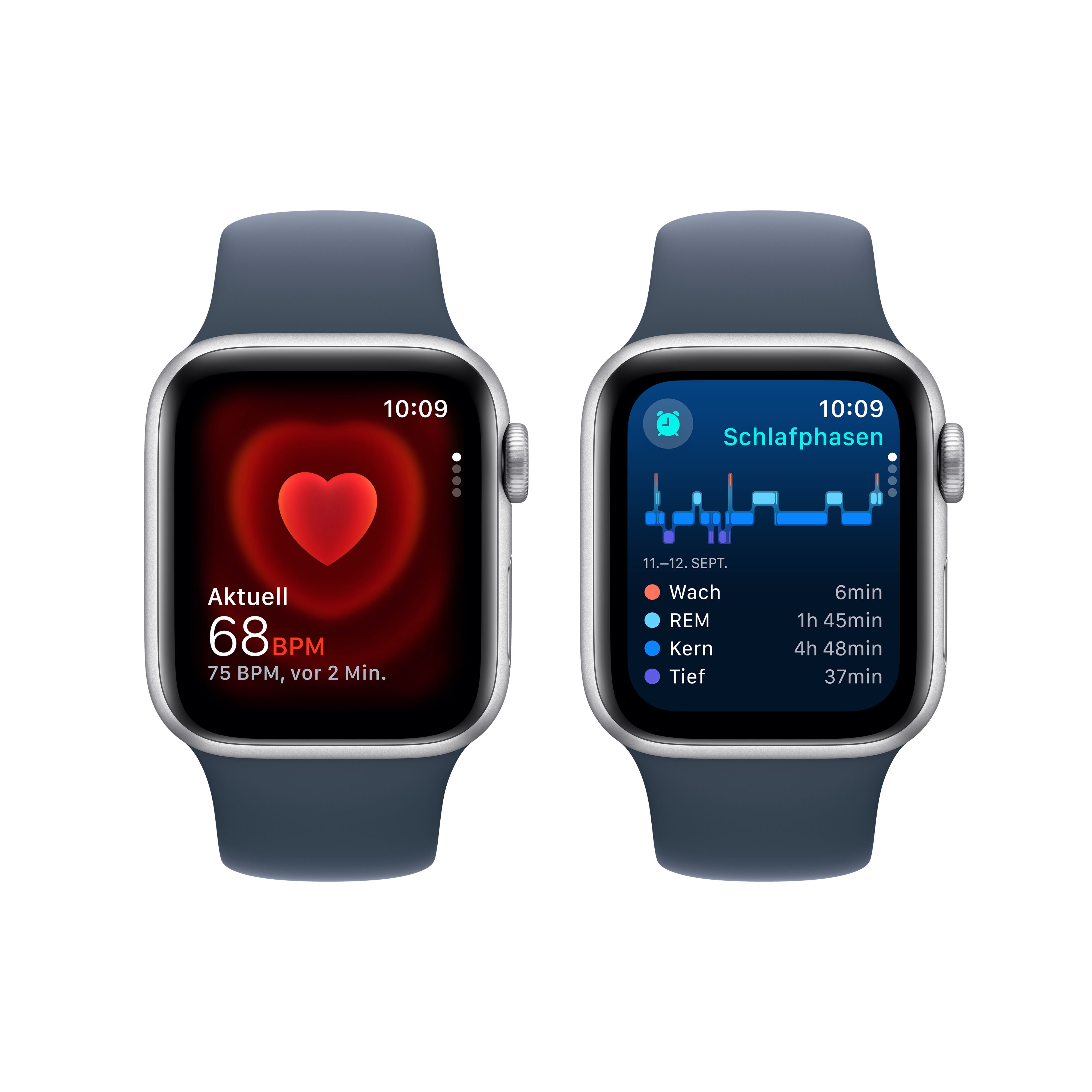 Apple Watch SE (2. Gen) LTE 40mm Alu Silber Sportarmband Sturmblau 
