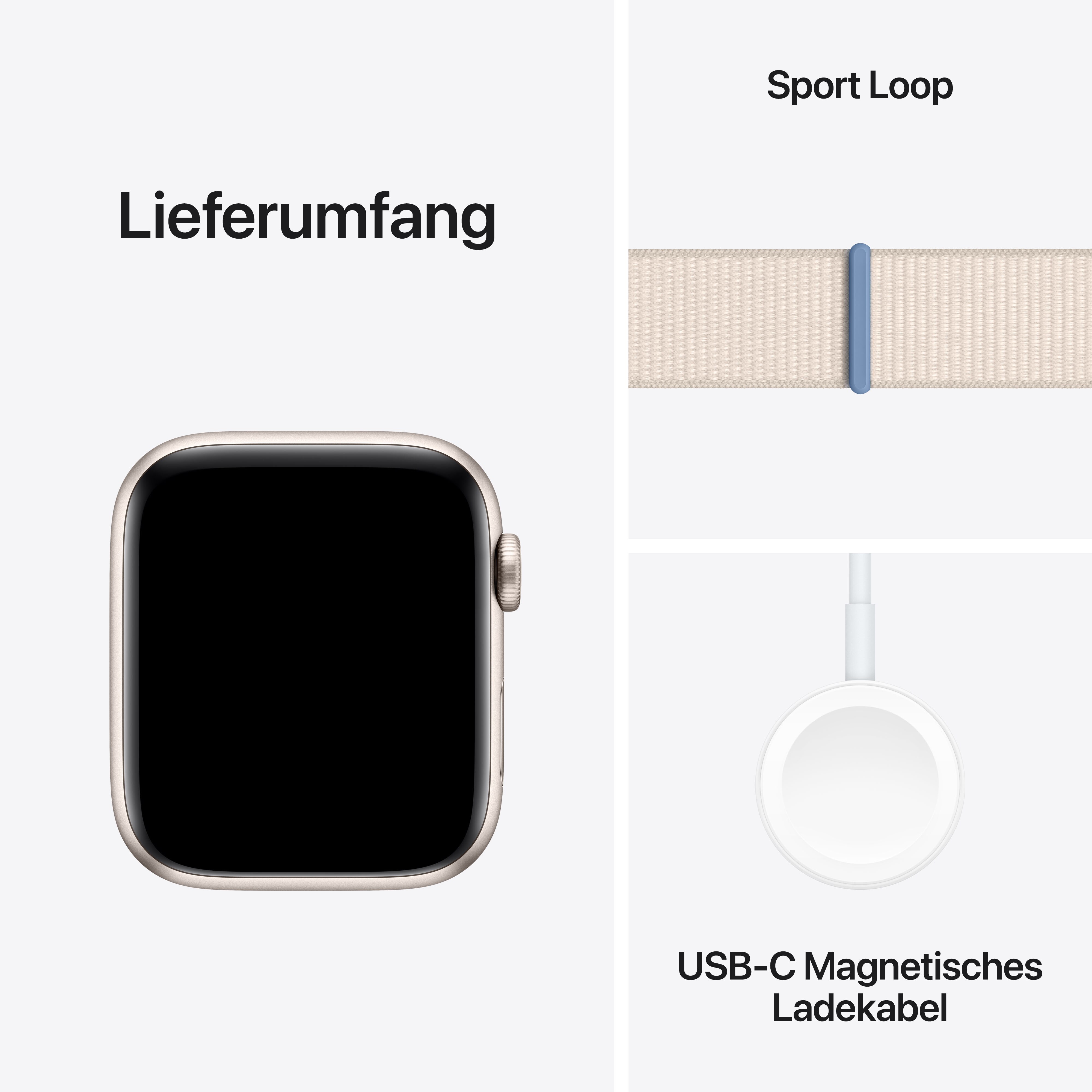 Apple Watch SE (2. Gen) LTE 44mm Alu Polarstern Sport Loop Polarstern