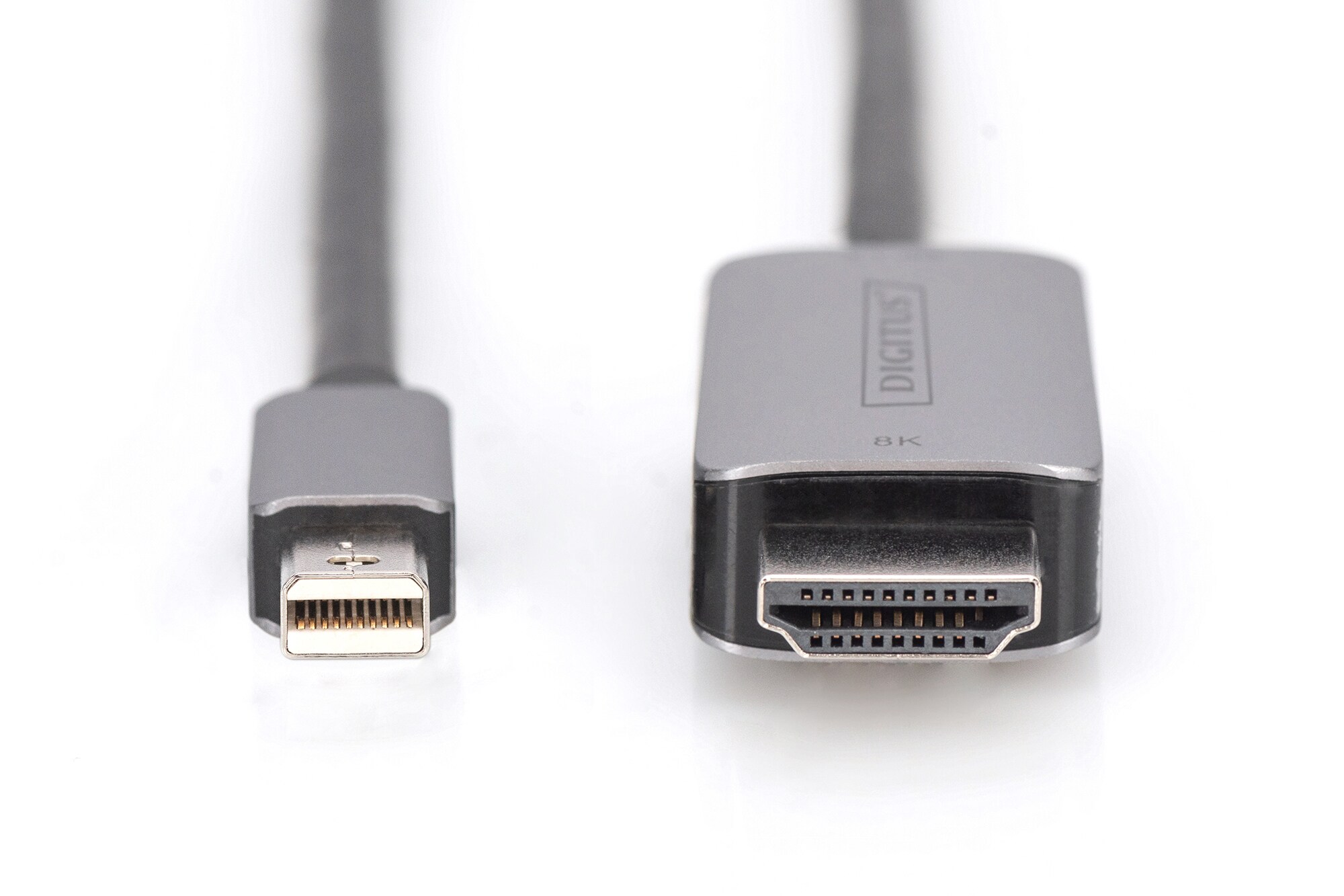 DIGITUS 8K Adapterkabel mini DP zu HDMI M/M Alugehäuse, 1m