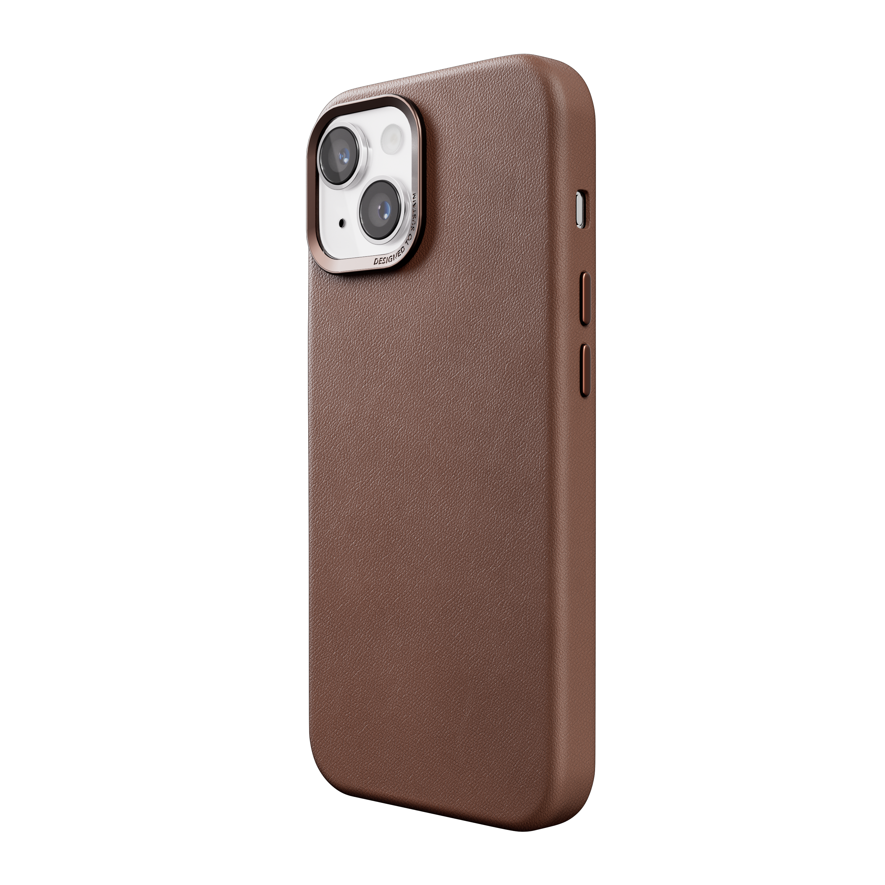 Woodcessories Bio Leather Case MagSafe iPhone 15 Plus Brown