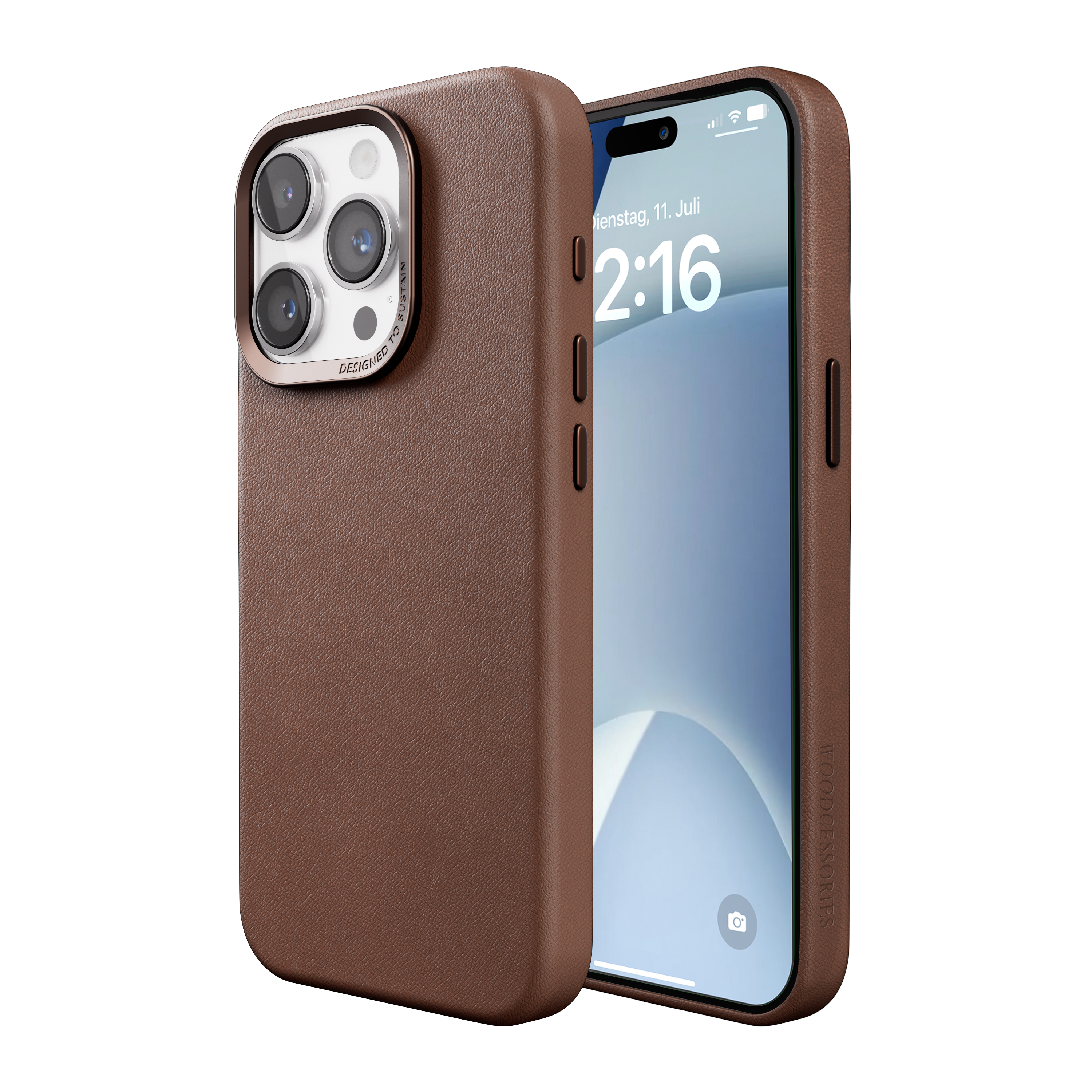 Woodcessories Bio Leather Case MagSafe iPhone 15 Pro Brown